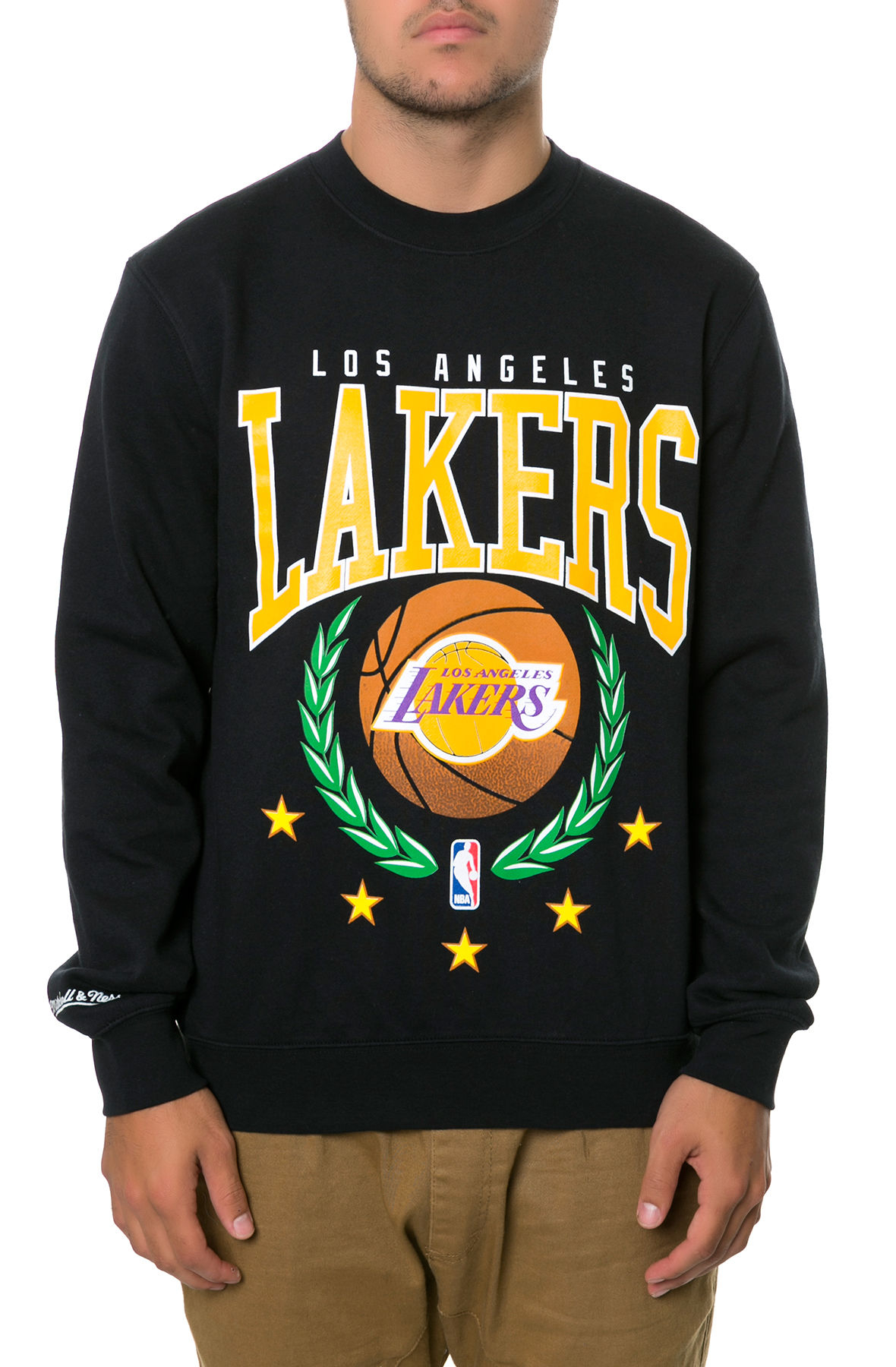 Mitchell & Ness The La Lakers Laurel Sweatshirt in Black for Men | Lyst