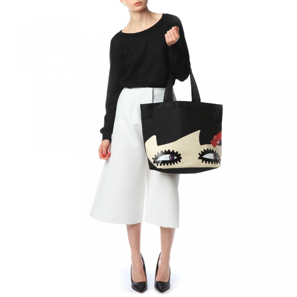 Lyst Lulu Guinness Doll Face Luisa Tote In Black Gallery