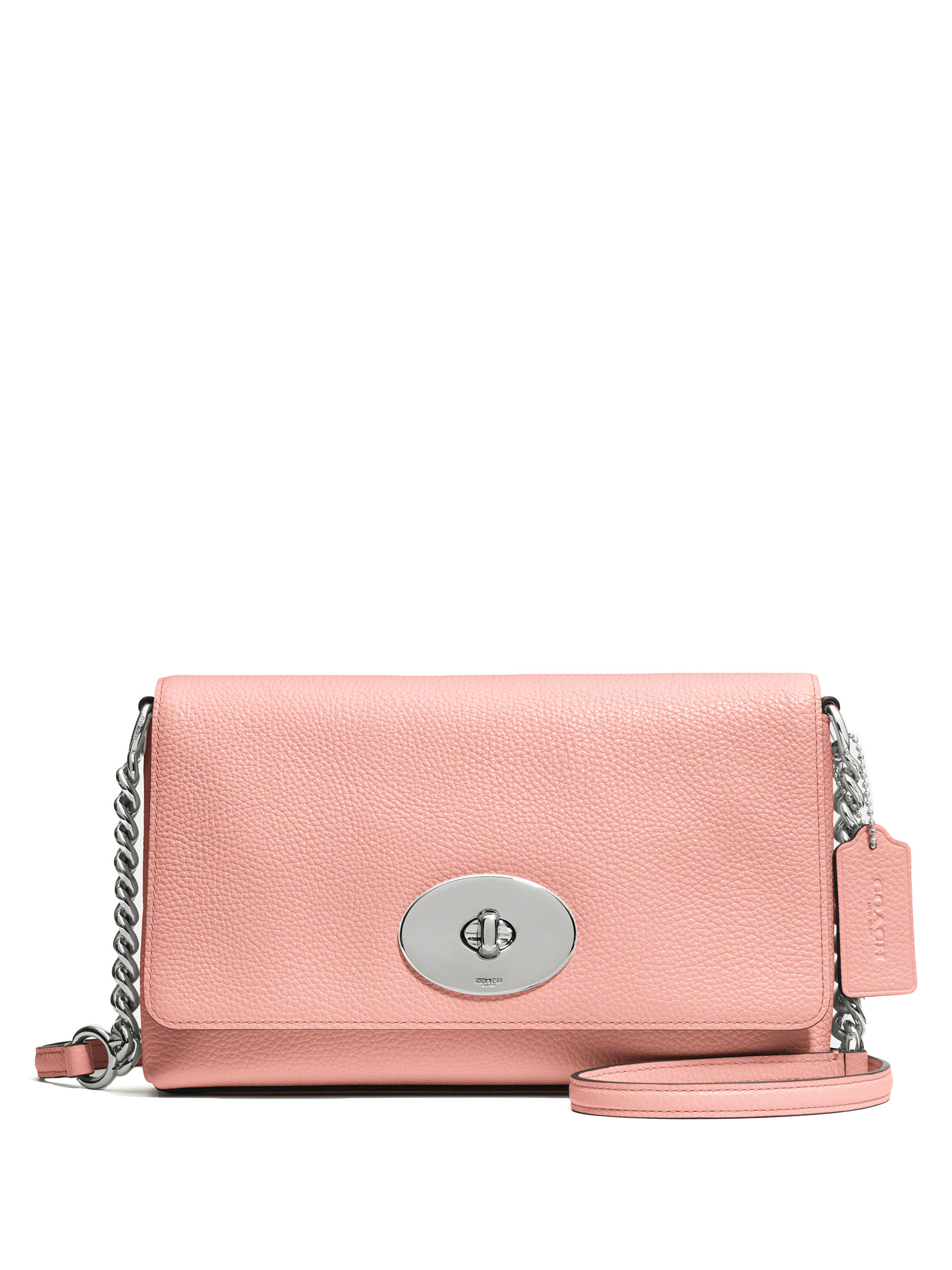 Lyst - Coach Crosstown Pebbled Leather Crossbody Bag in Pink