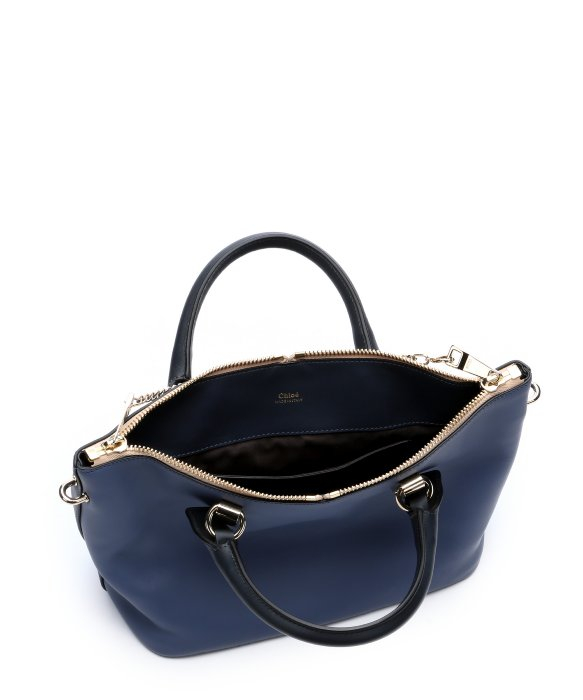 Chlo Navy Blue Leather \u0026#39;Baylee\u0026#39; Convertible Tote Bag in Blue ...