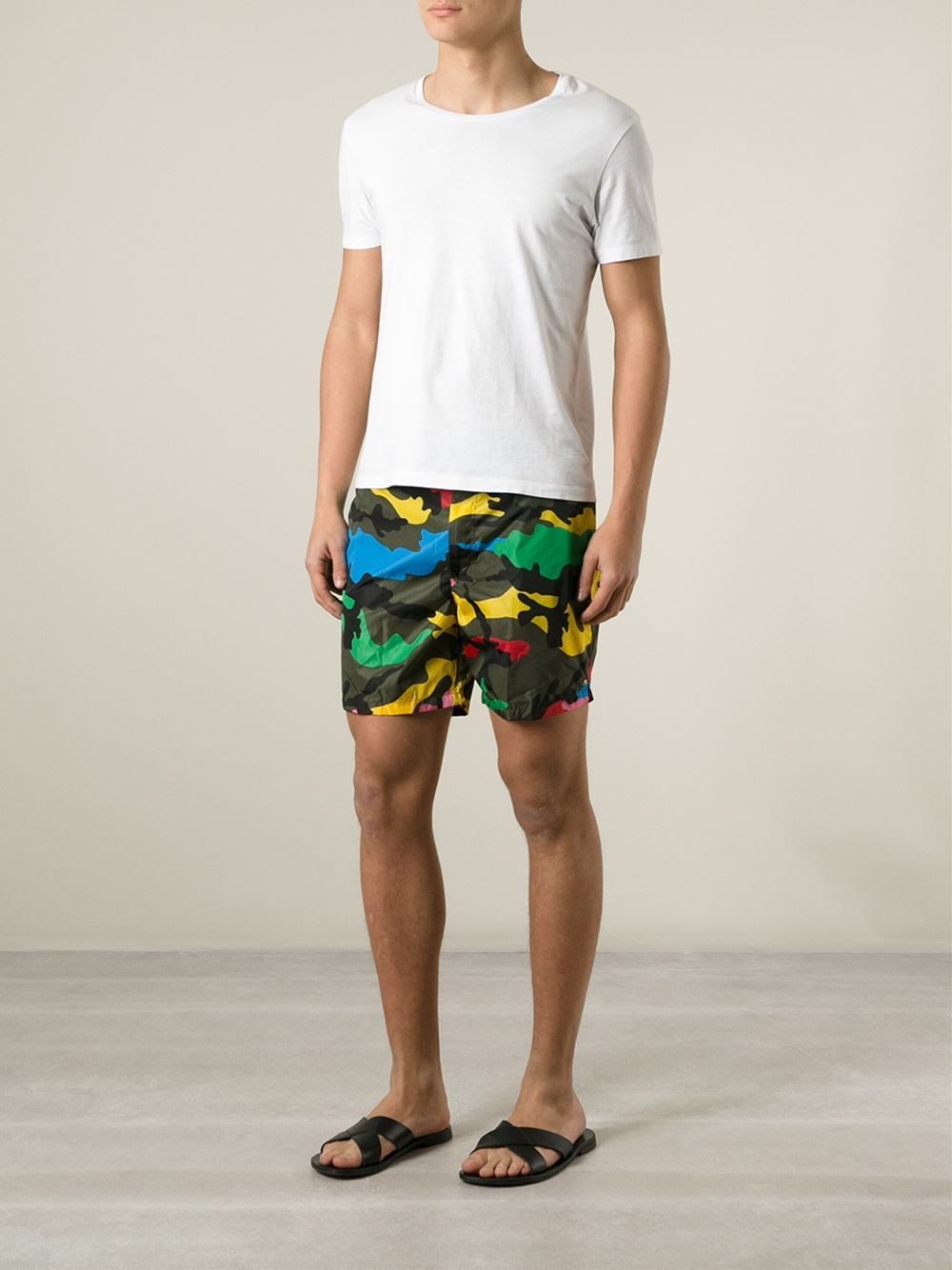 Valentino Camouflage Swim Shorts in Green for Men | Lyst