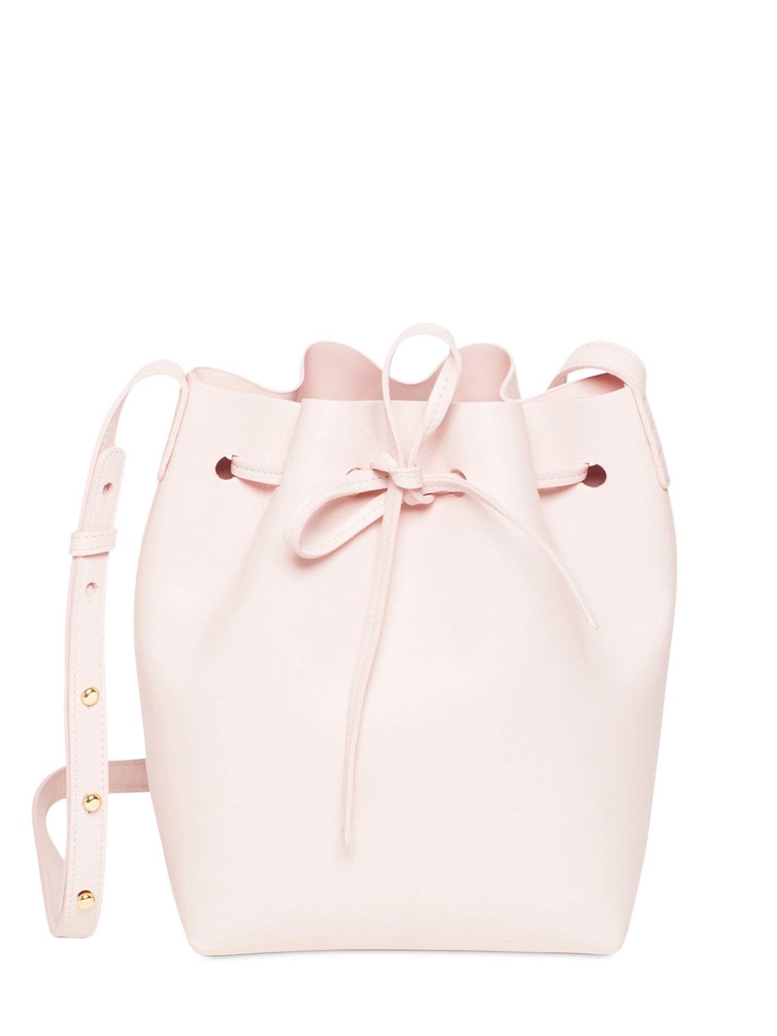 Pink Medium Leather Bucket Bag