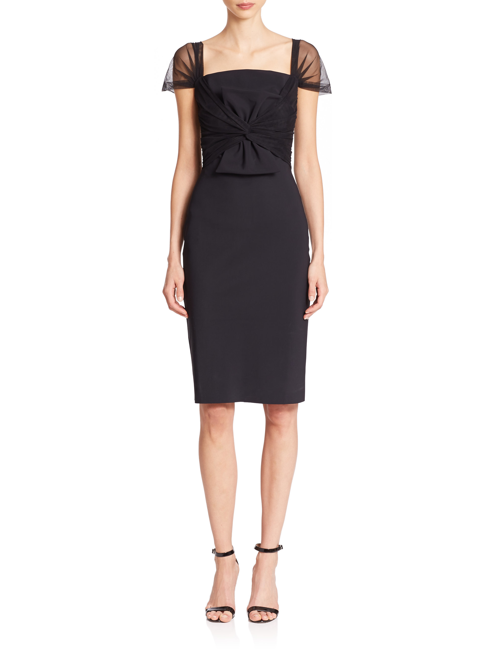 Lyst - La Petite Robe Di Chiara Boni Illusion-sleeve Bow-waist Dress in ...