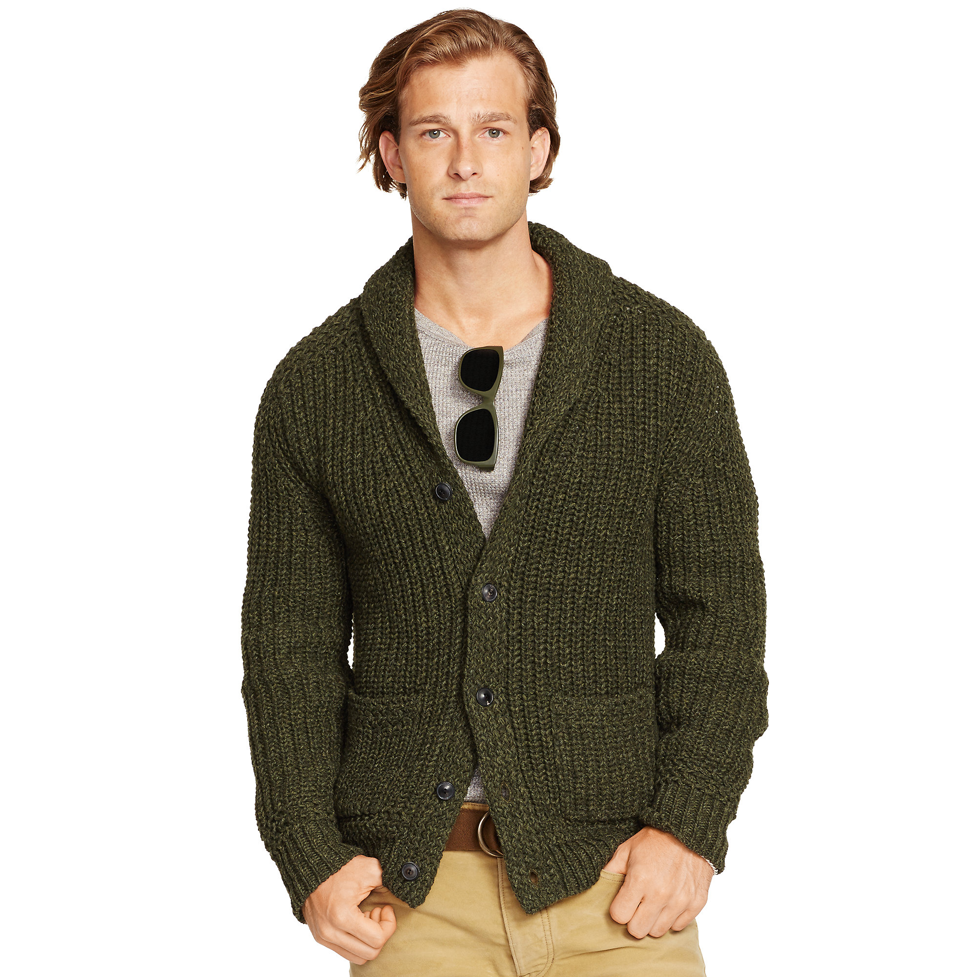 polo shawl cardigan
