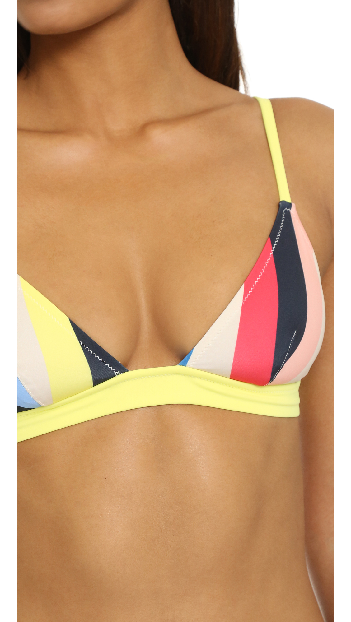 Lyst Solid Striped Morgan Bikini Top