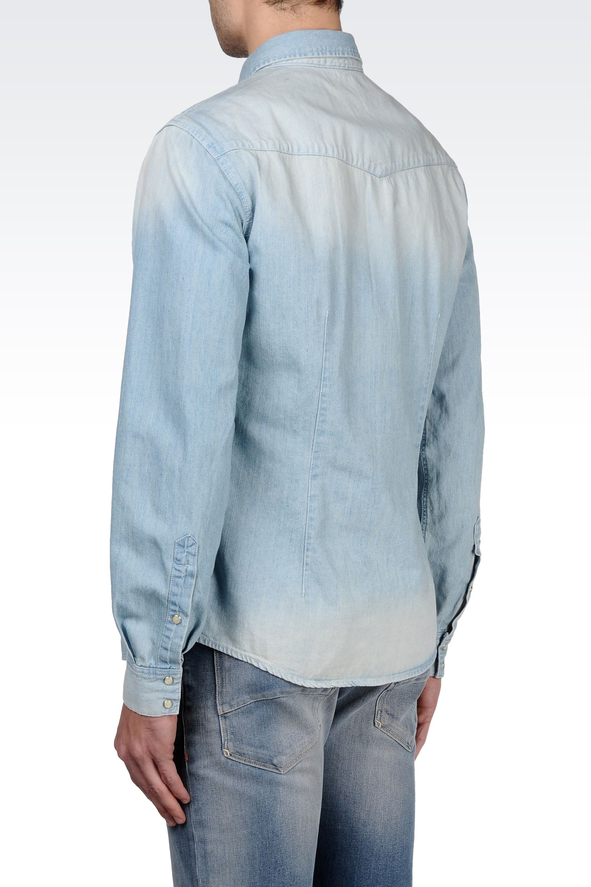 armani denim shirts