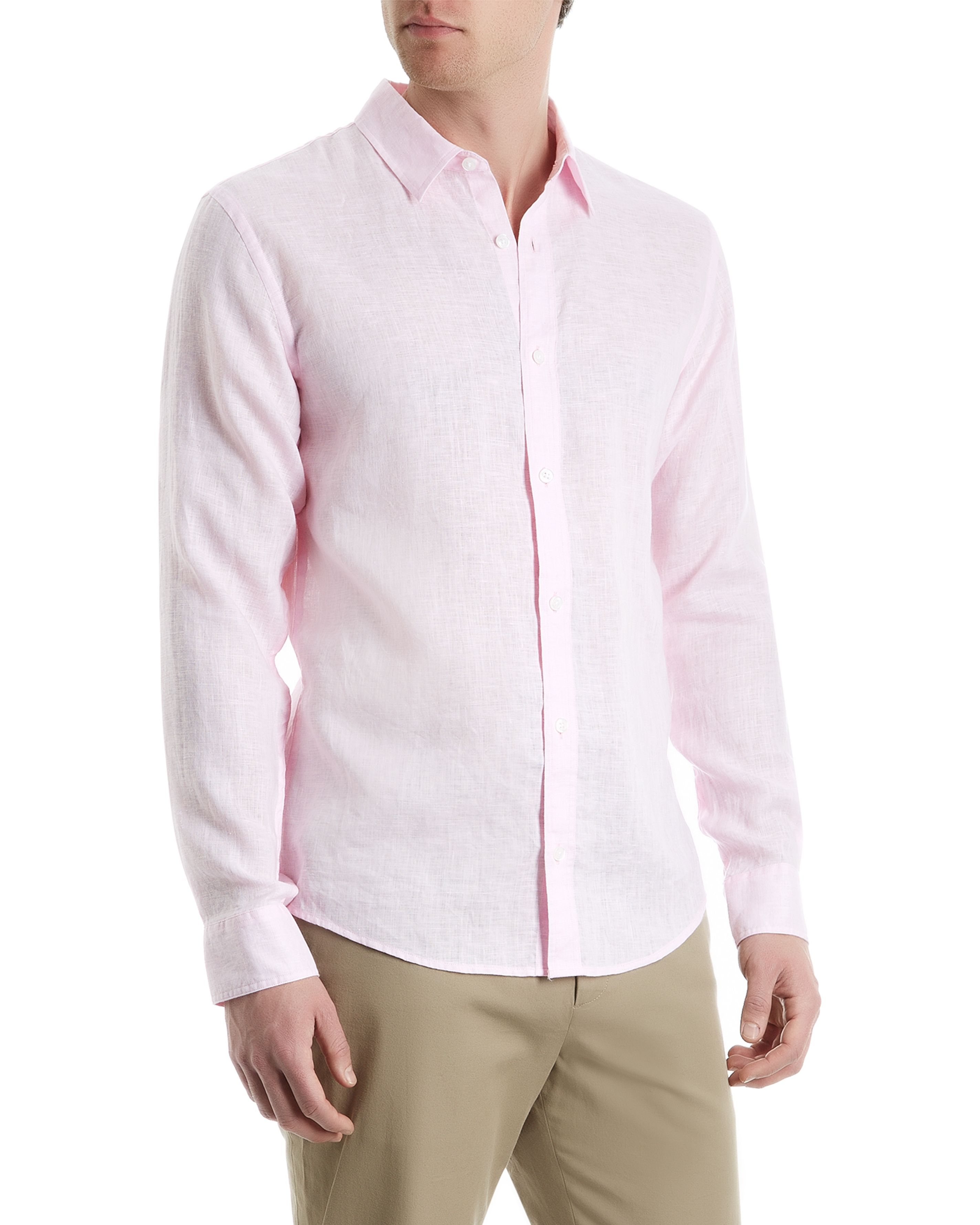 Jaeger Plain Tailored Fit Long Sleeve Shirt in Pink for Men (Pastel ...
