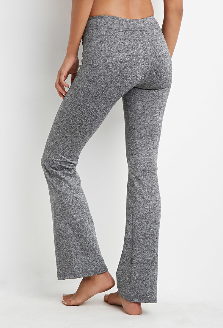 Forever 21 Flared Heathered Yoga Pants In Gray Lyst