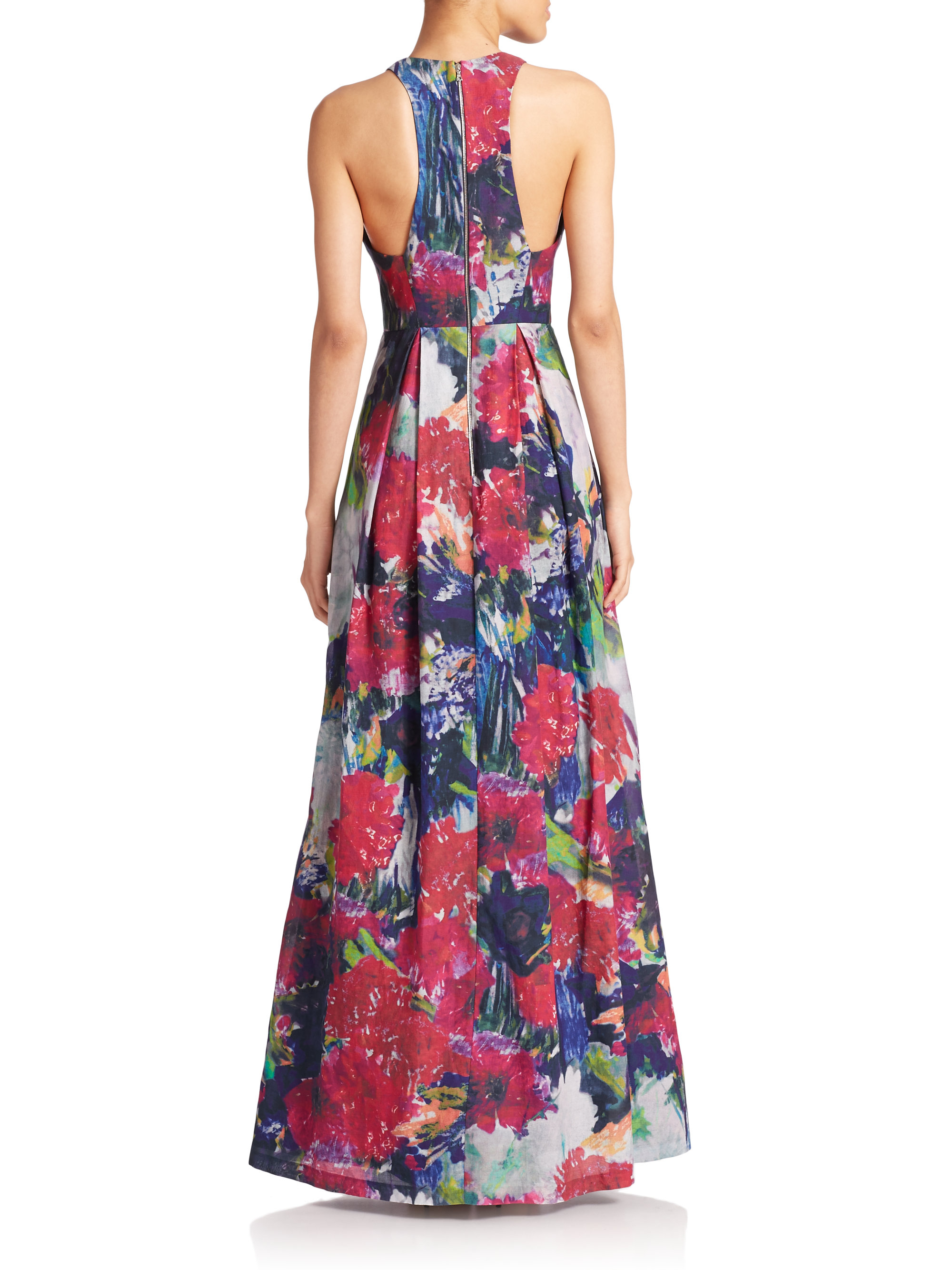 Lyst - Phoebe Floral Silk/Cotton Maxi Dress