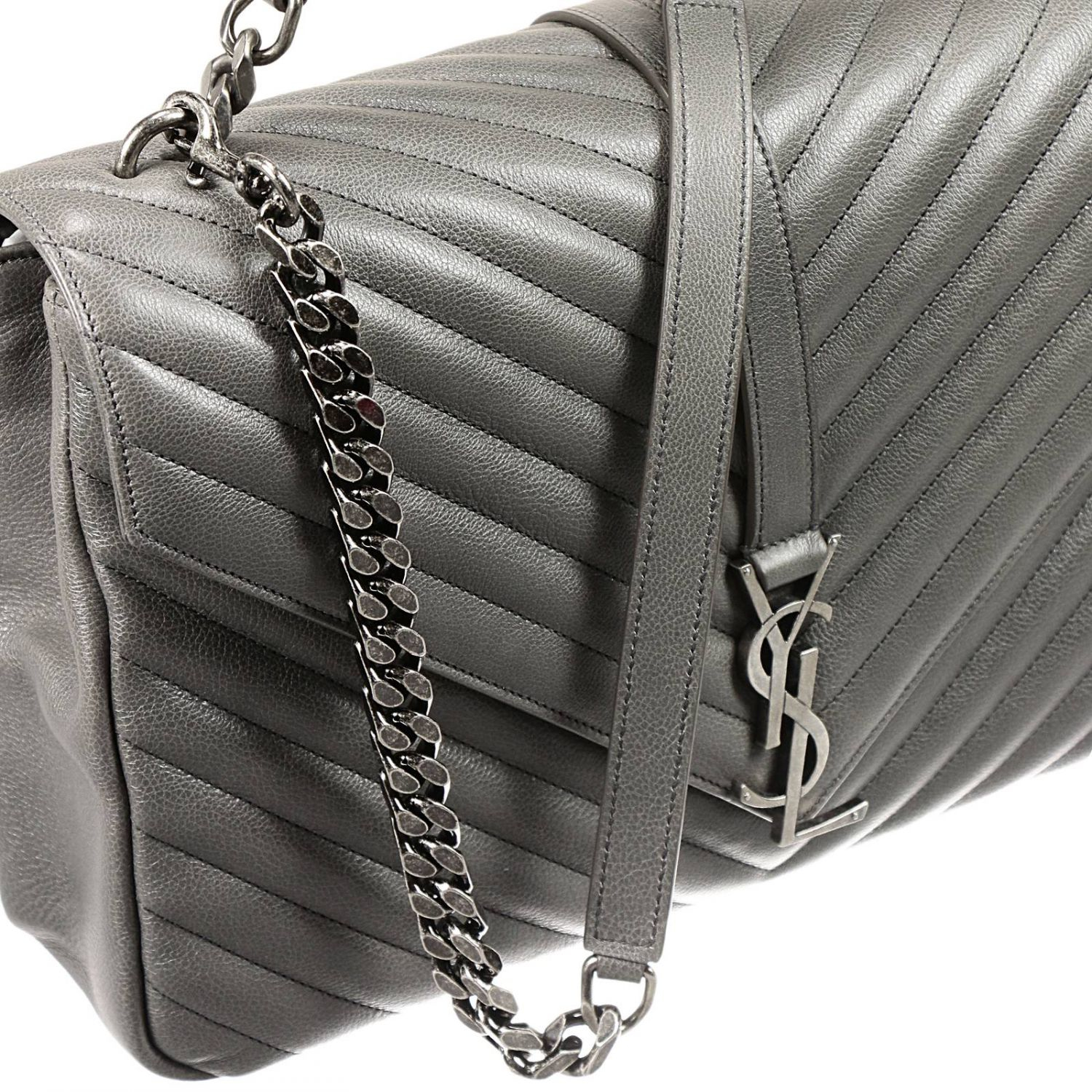 ysl grey shoulder bag  