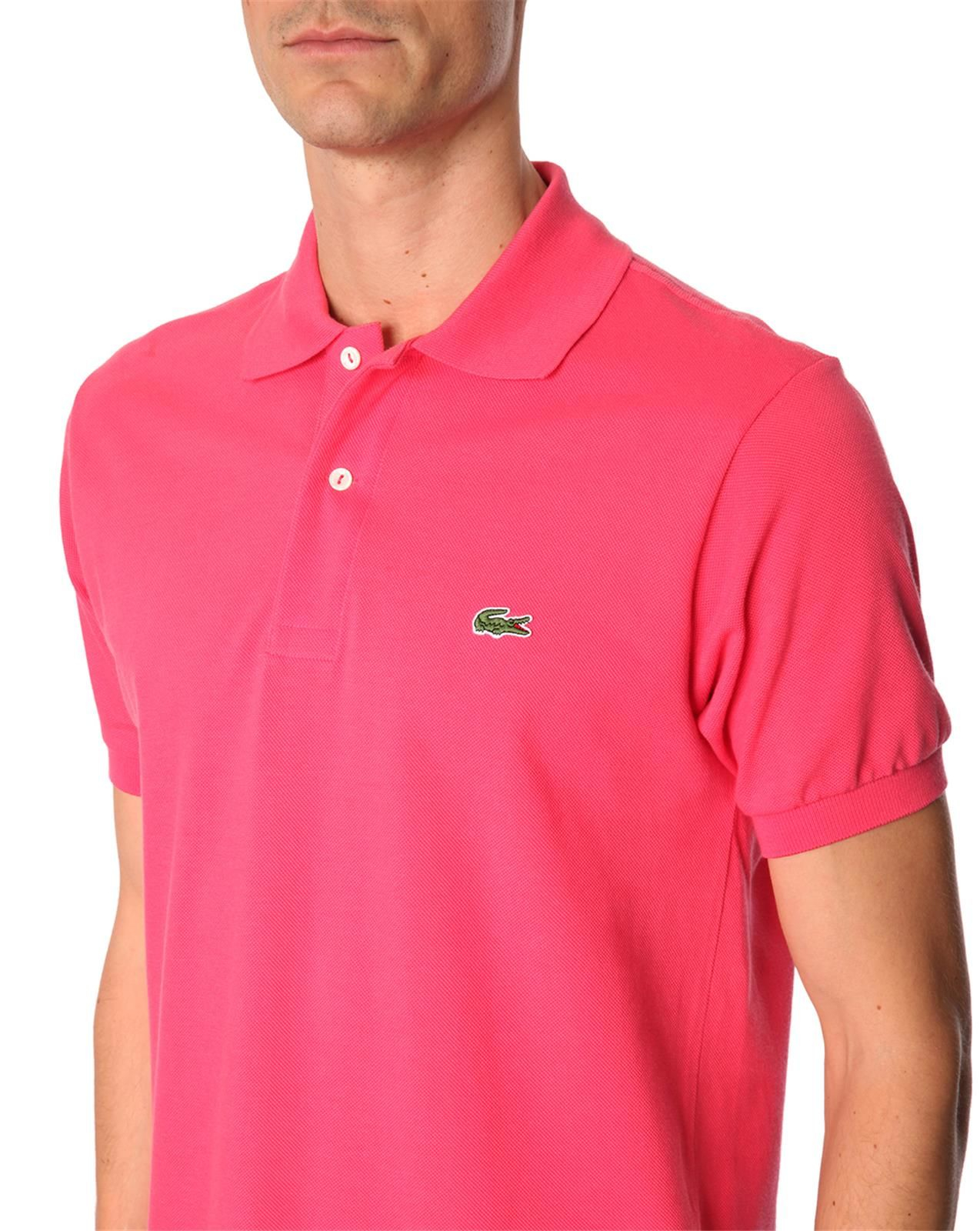 Lacoste L1212 Short Sleeve Pink Polo in Pink for Men | Lyst
