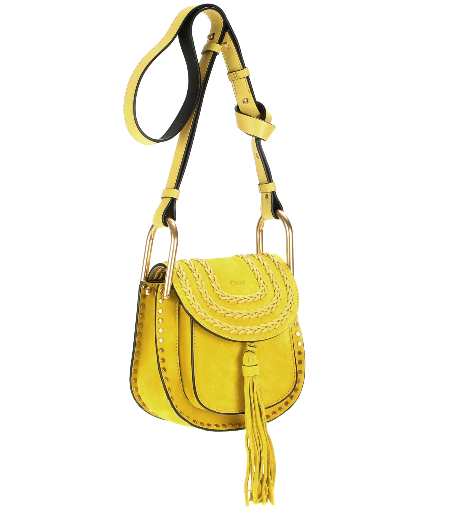 Chlo Hudson Small Suede Shoulder Bag in Yellow | Lyst