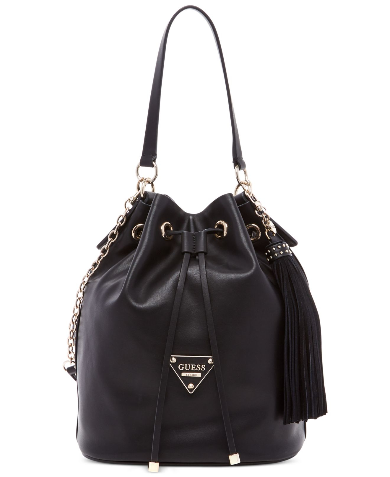 guess black backpack purse