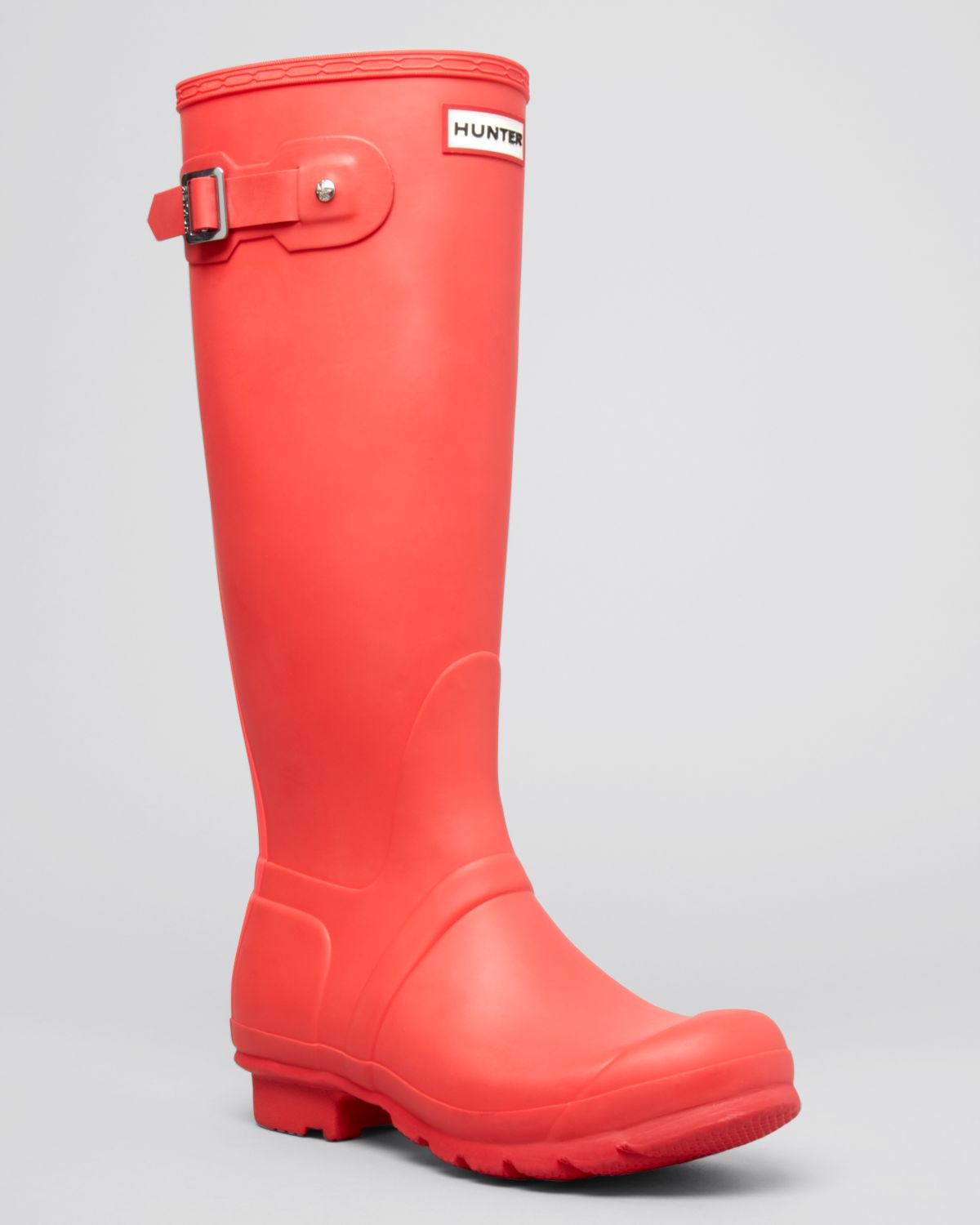 hunter girls tall pink gloss boot