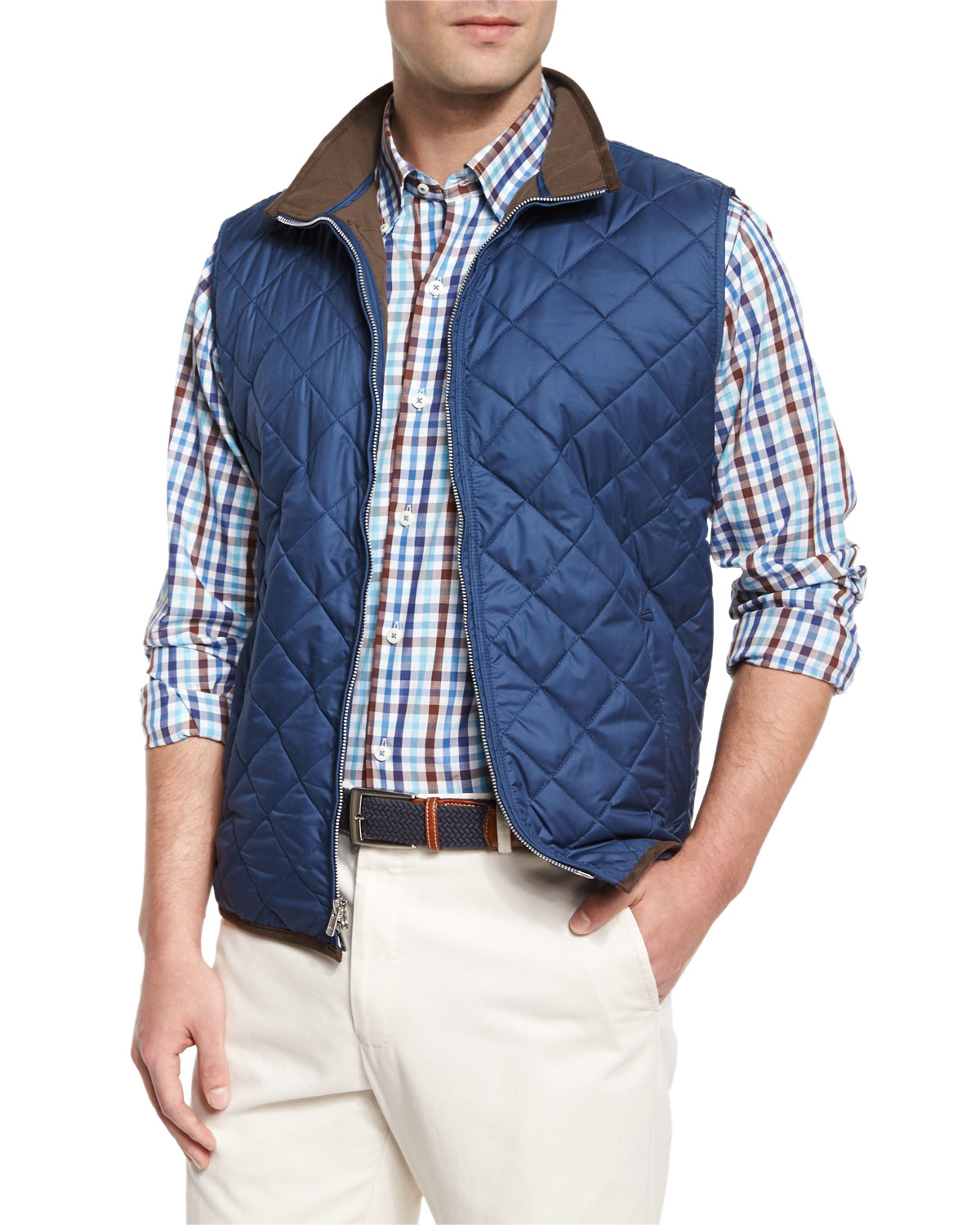 Lyst - Peter Millar Potomac Quilted Vest in Blue for Men