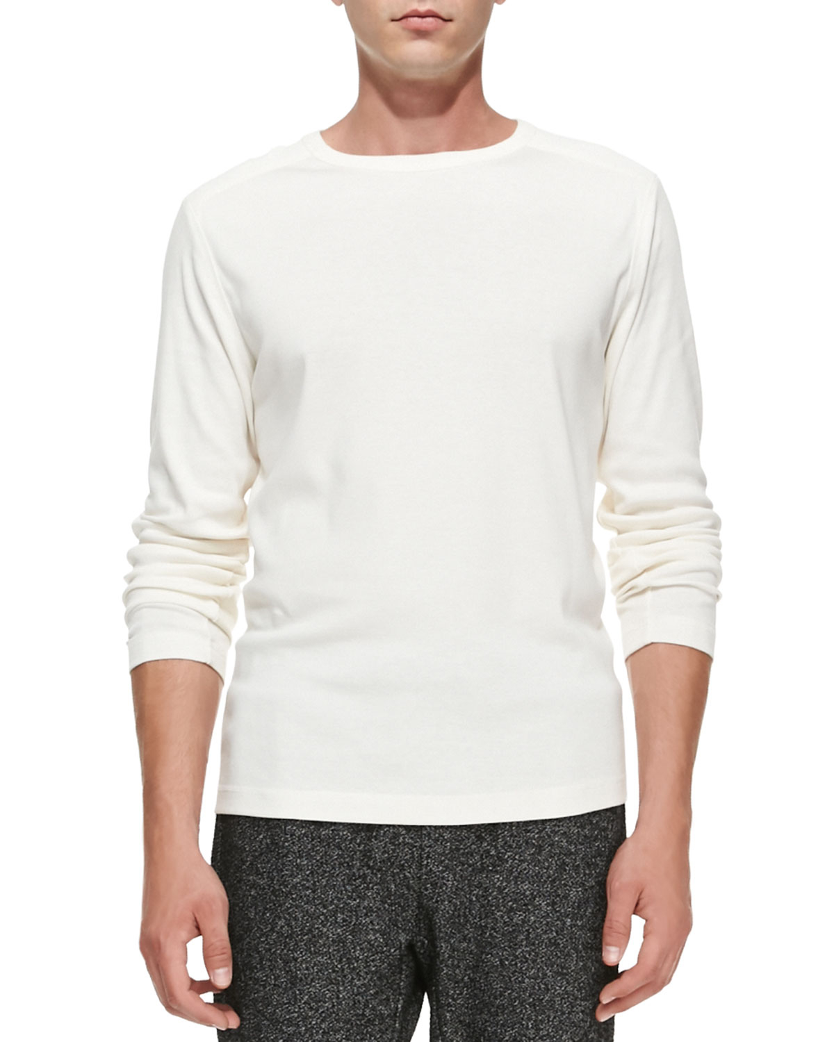 Lyst - Theory Andrion Ribbed Long-Sleeve Shirt in White for Men