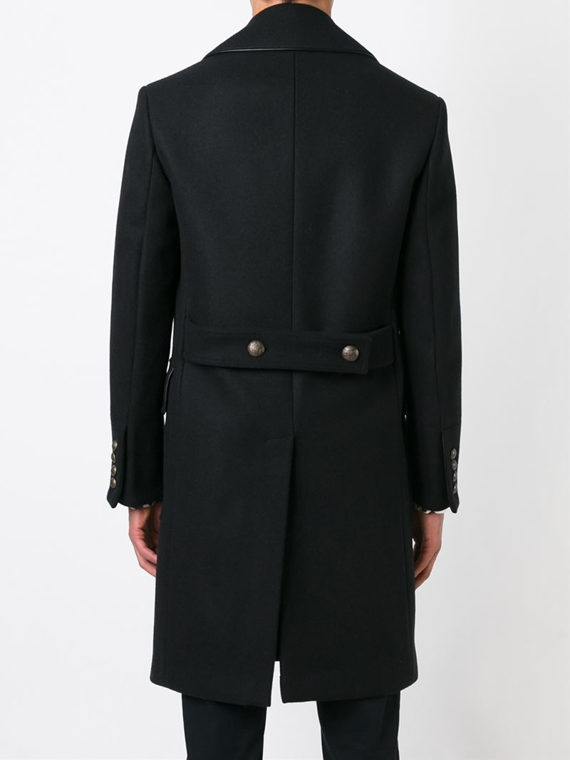 Lyst - Dolce & Gabbana Brass Button Double Breasted Coat ...