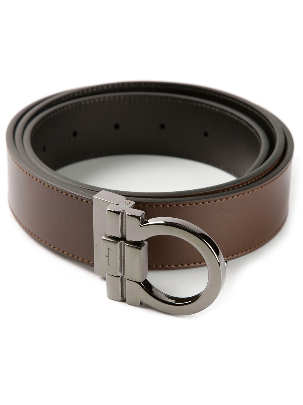 Lyst - Ferragamo Logo Buckle Belt in Brown for Men