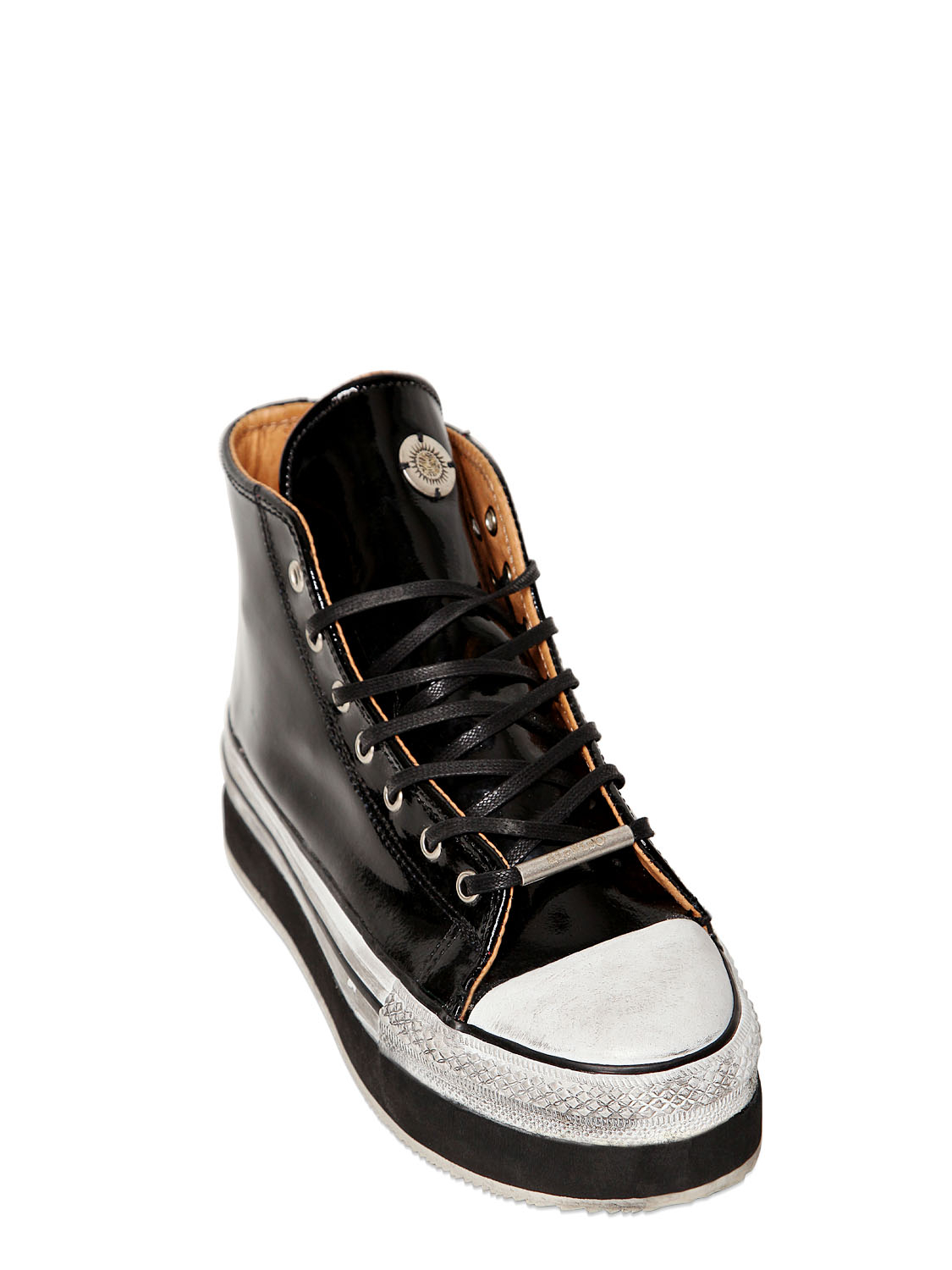 patent leather wedge sneakers