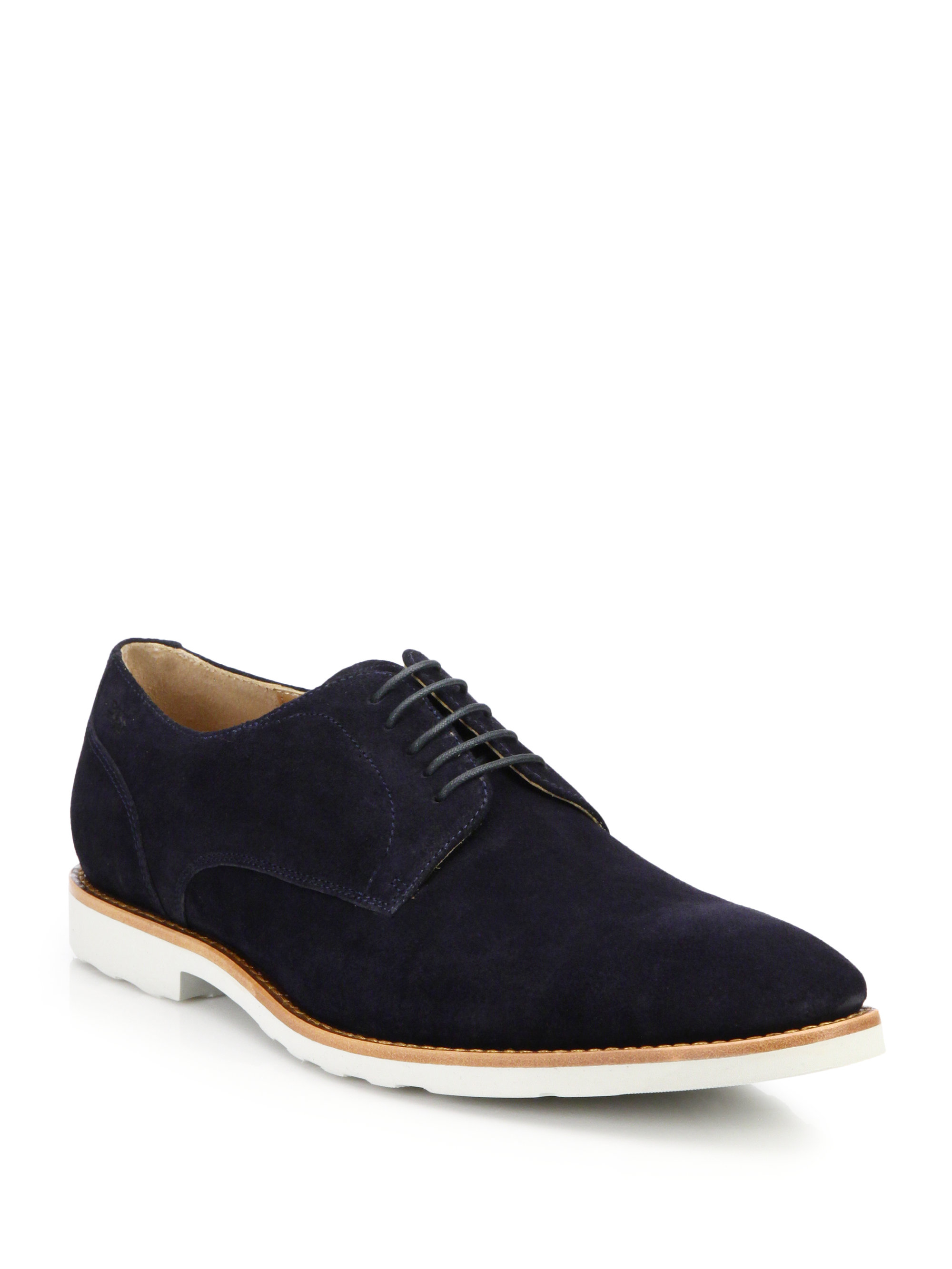 Boss Boss Swinno Suede Lace-up Derby Shoes in Blue for Men (dark-blue ...