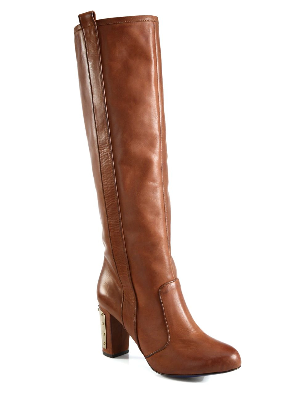 Lyst - Rebecca Minkoff Sari Leather and Metal Heel Knee High Boots in Brown
