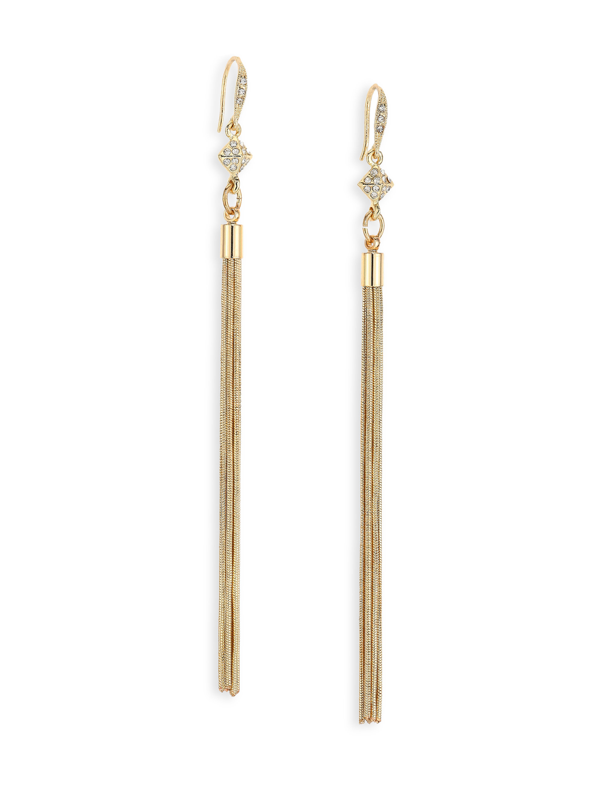 Lyst Abs By Allen Schwartz Sensation Long Chain Tel Earrings In Gallery