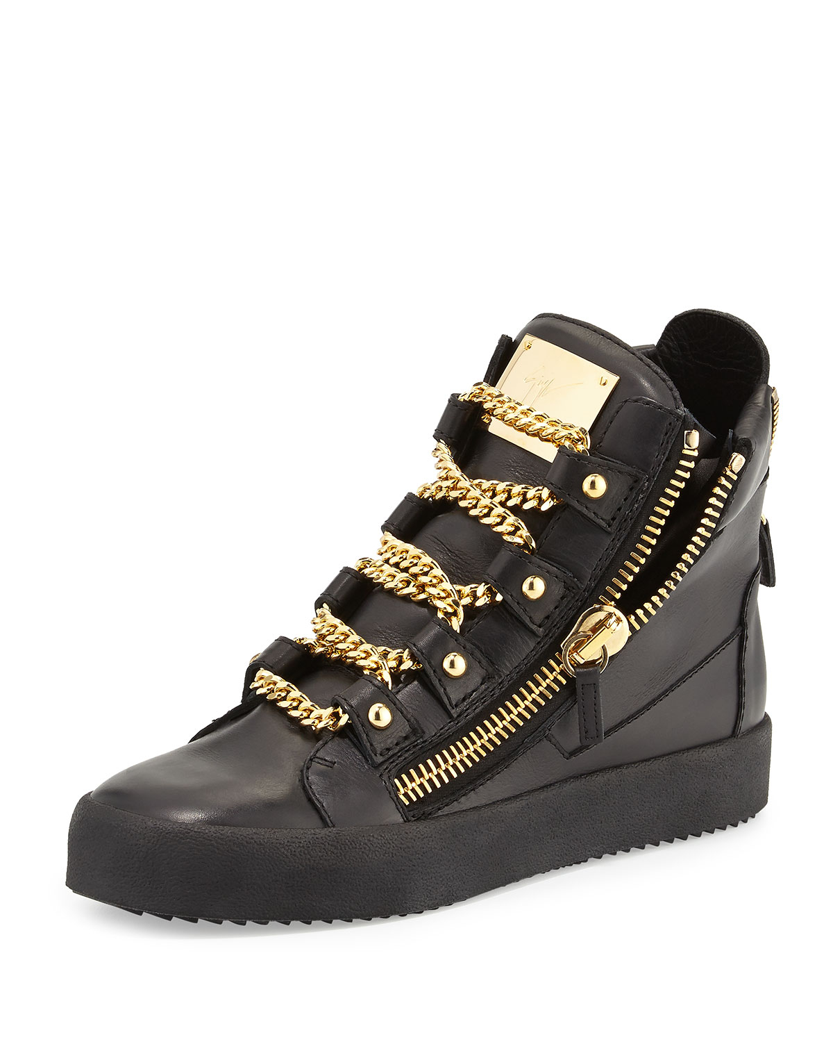 Lyst - Giuseppe Zanotti Chain-Strap High-Top Sneaker in Black for Men