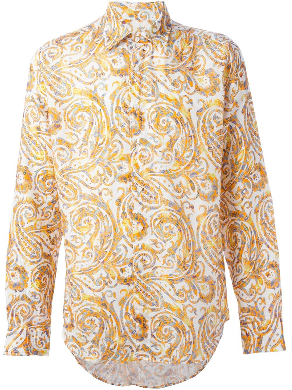 Lyst - Etro Floral Paisley Shirt in Yellow for Men