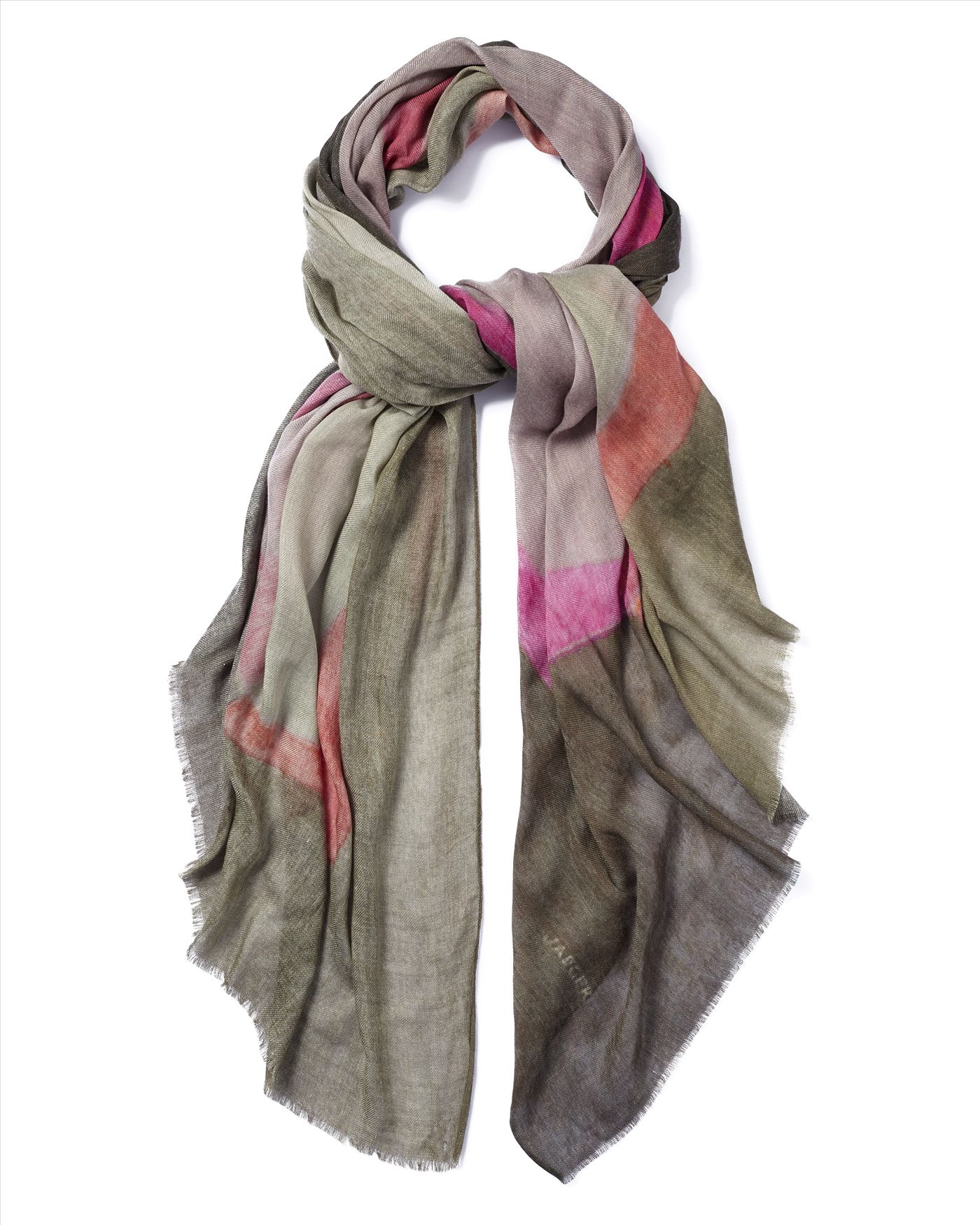 Jaeger Wool-Blend Abstract Scarf in Pink (Grey) | Lyst