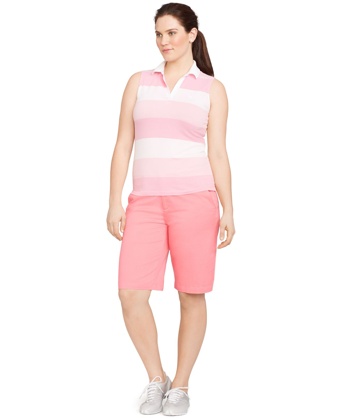 Lyst - Lauren By Ralph Lauren Plus Size Bermuda Shorts in Pink