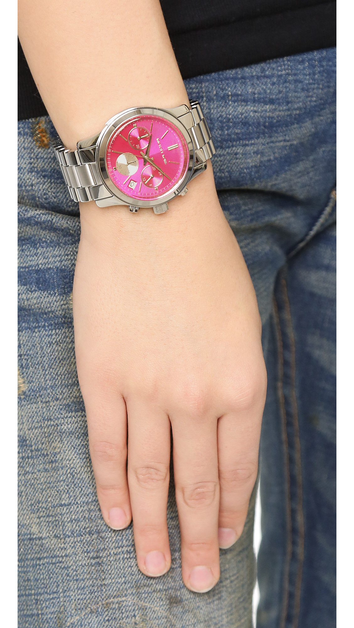 Lyst Michael Kors Runway Watch Silver/pink in Metallic