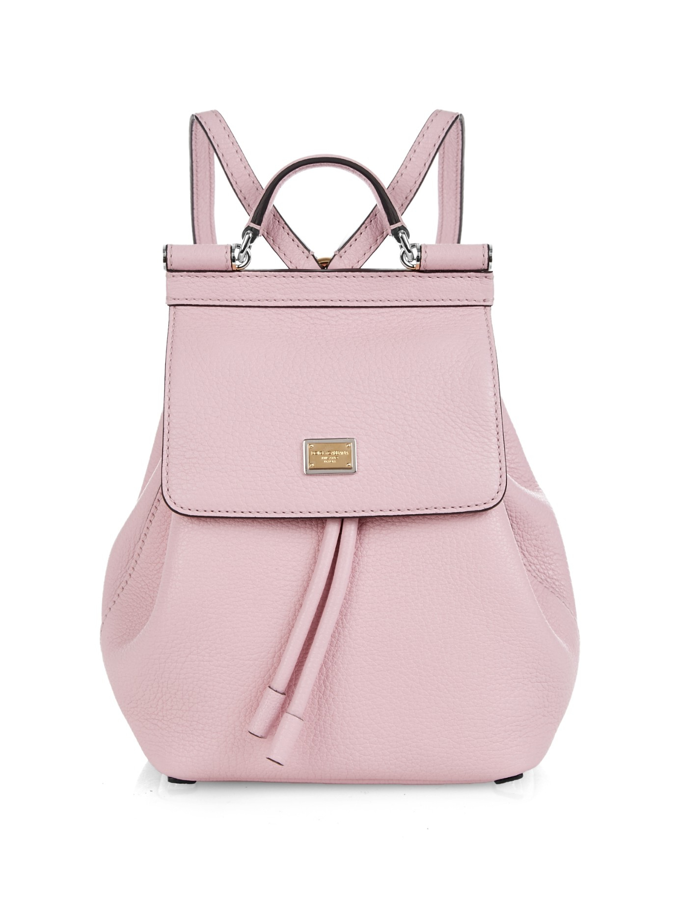 Dolce & gabbana Sicily Micro Leather Backpack in Pink | Lyst