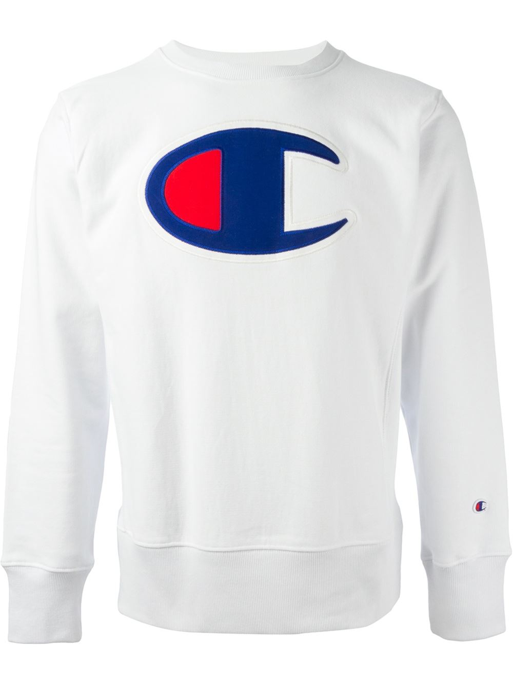 Champion Embroidered Large Logo Sweatshirt in White | Lyst