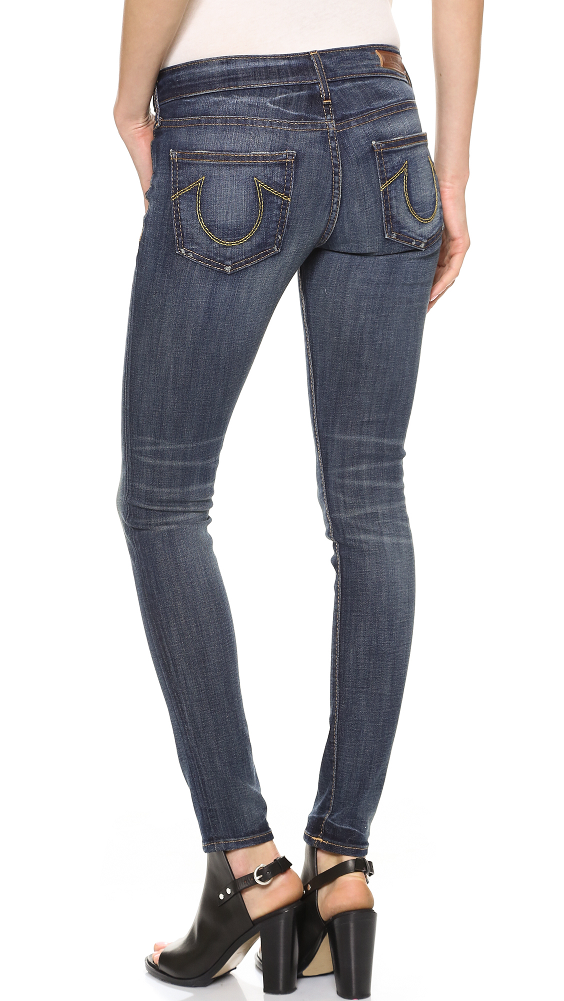 Lyst True Religion Halle Super Skinny Jeans In Blue 