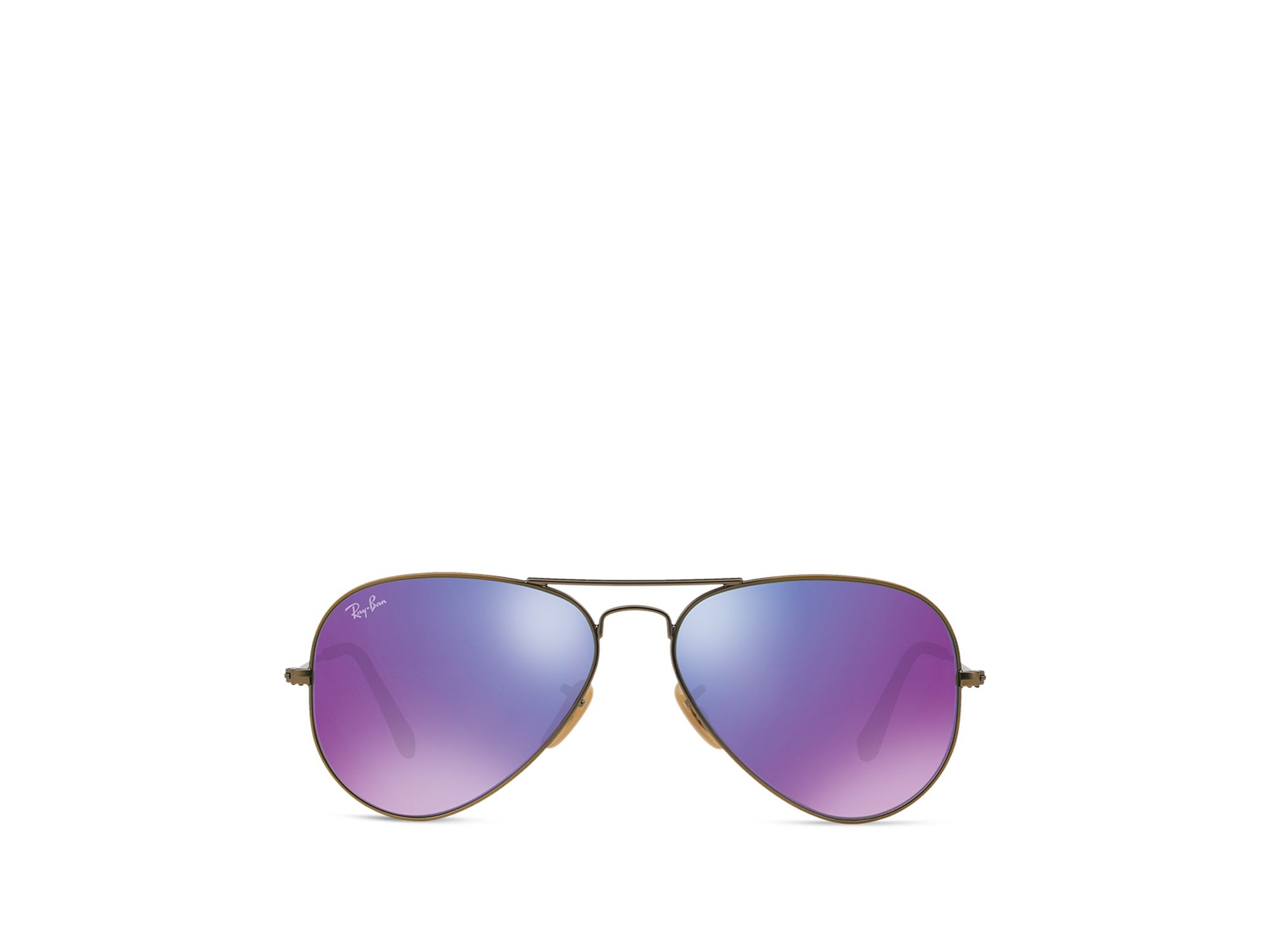 Ray Ban Mirrored Aviator Sunglasses In Purple Bronzeviolet Mirror Lyst 7634