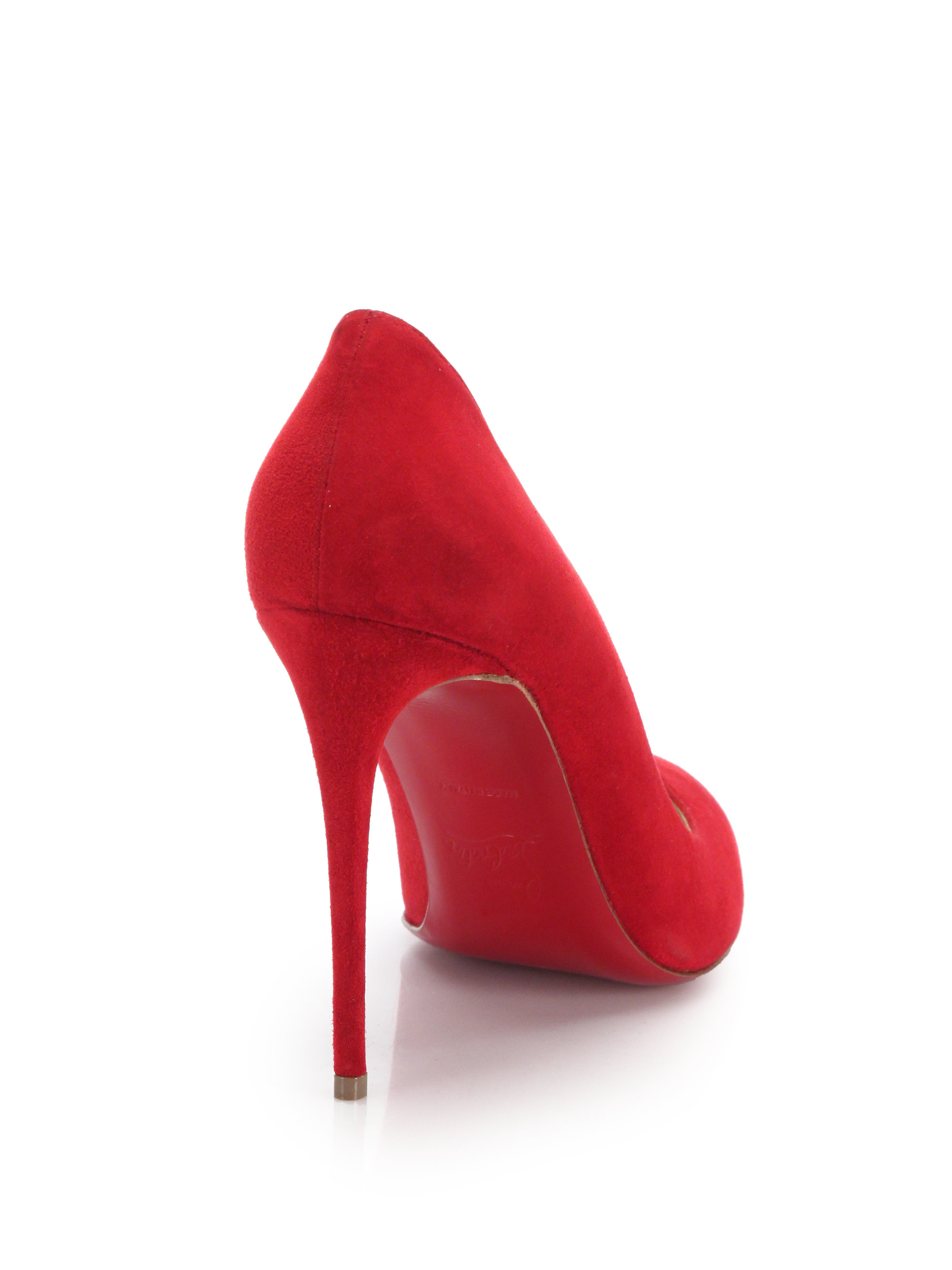 Christian louboutin Dorissima Suede Pumps in Red | Lyst  