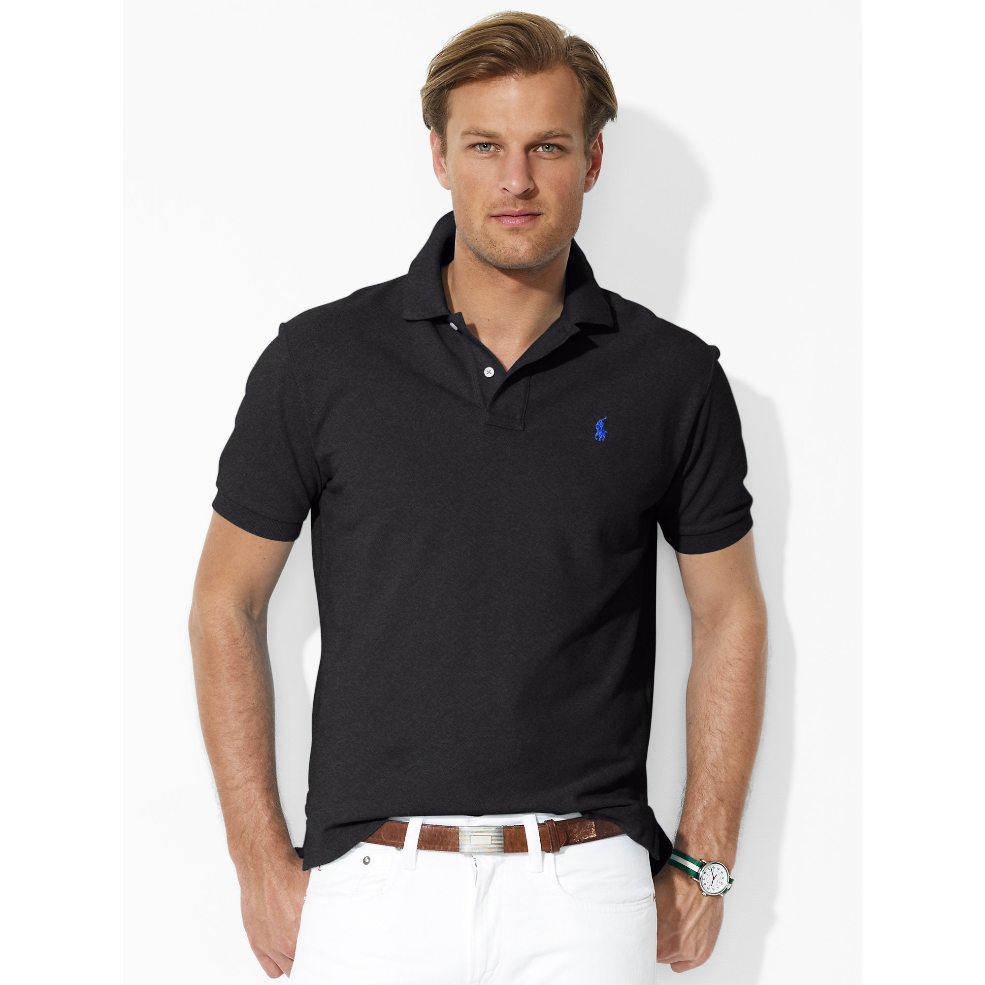 Polo Ralph Lauren Classic-fit Mesh Polo Shirt in Gray for Men - Lyst