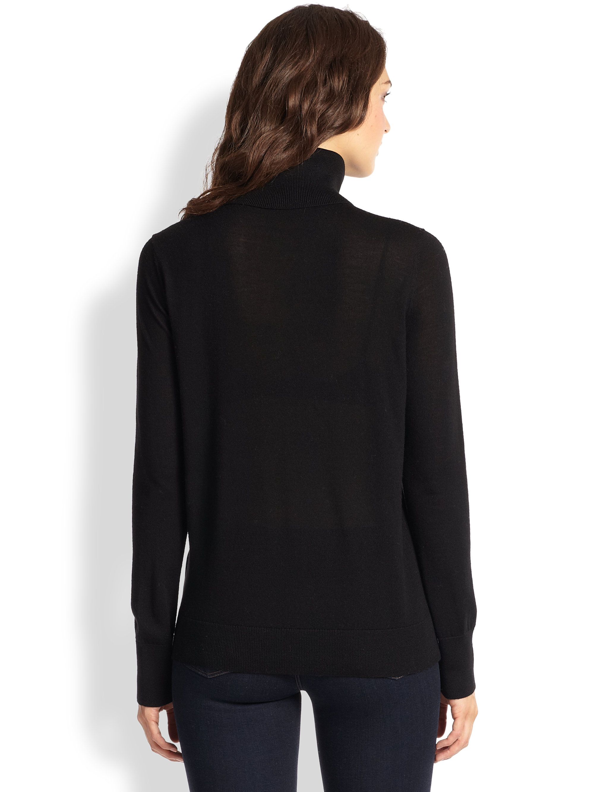 Lyst Equipment Spencer Leather  Paneled Wool Turtleneck 