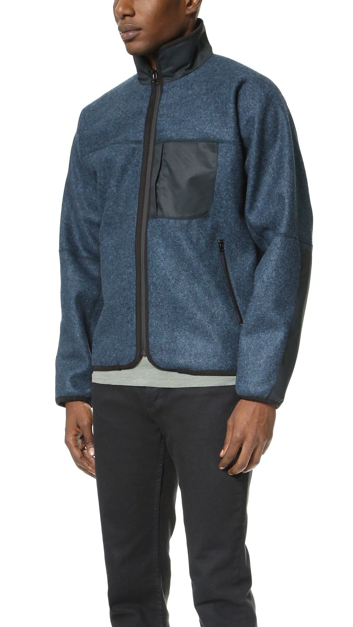 Lyst Patrik Ervell Felt Jacket in Blue for Men