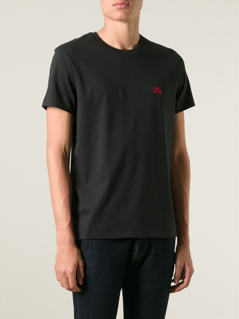 Burberry brit Embroidered Logo T-Shirt in Black for Men | Lyst