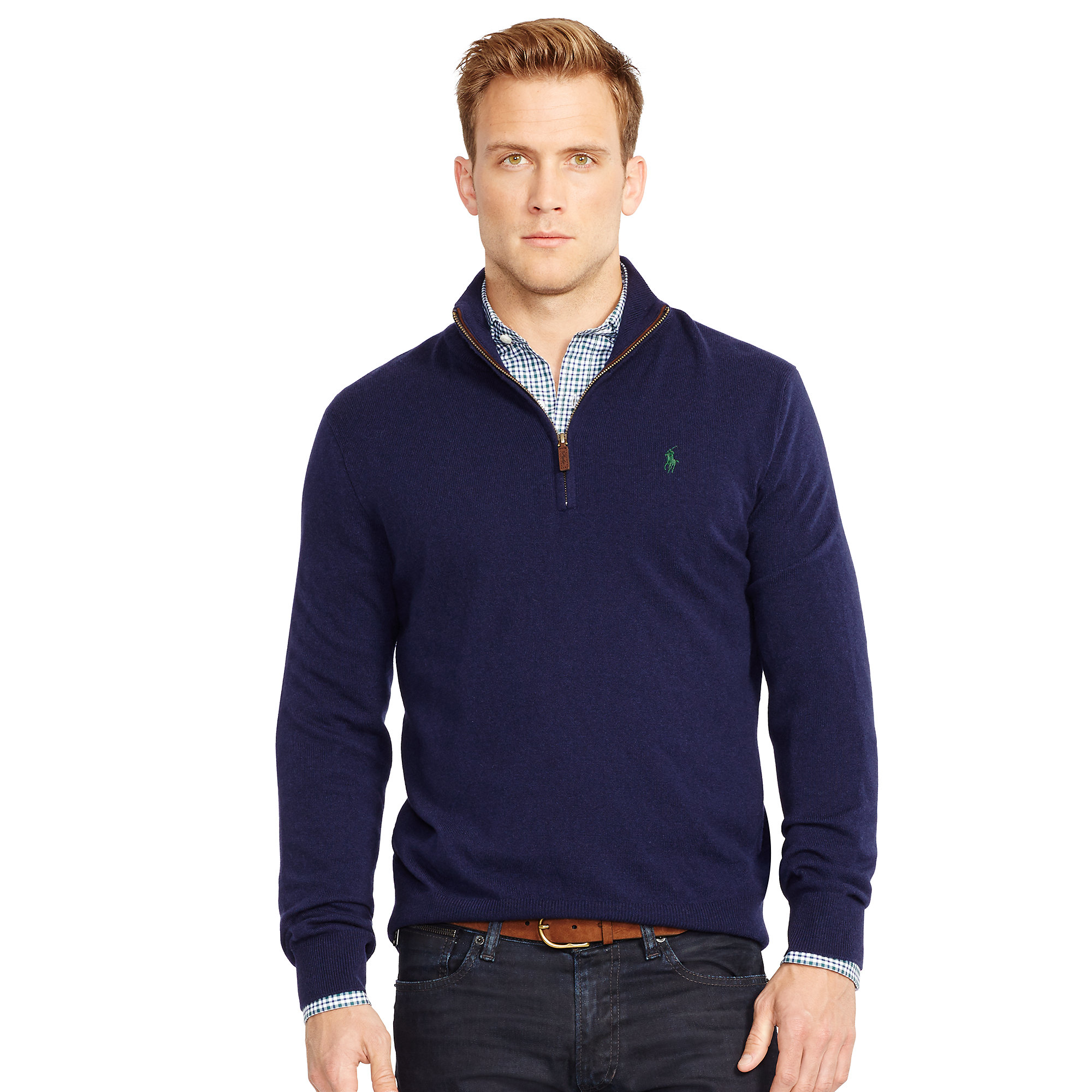 Lyst Polo  Ralph  Lauren  Wool Half zip Sweater  in Blue for Men