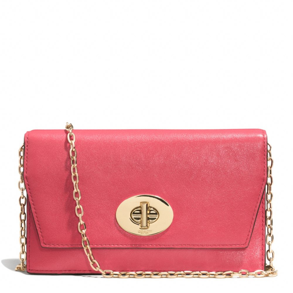 Coach Madison Crossbody Clutch Wallet In Leather in Pink | Lyst
