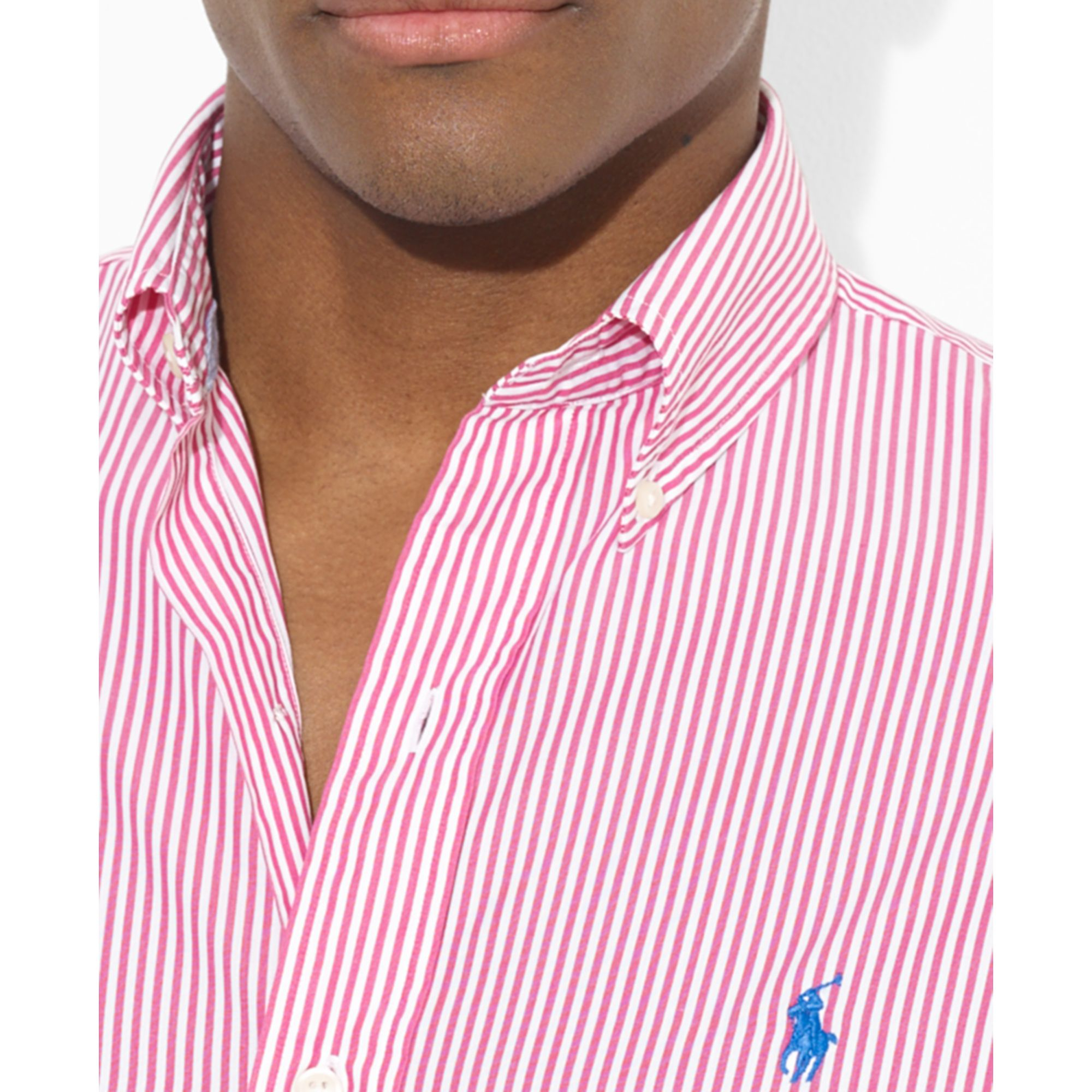 ralph lauren pink striped shirt mens