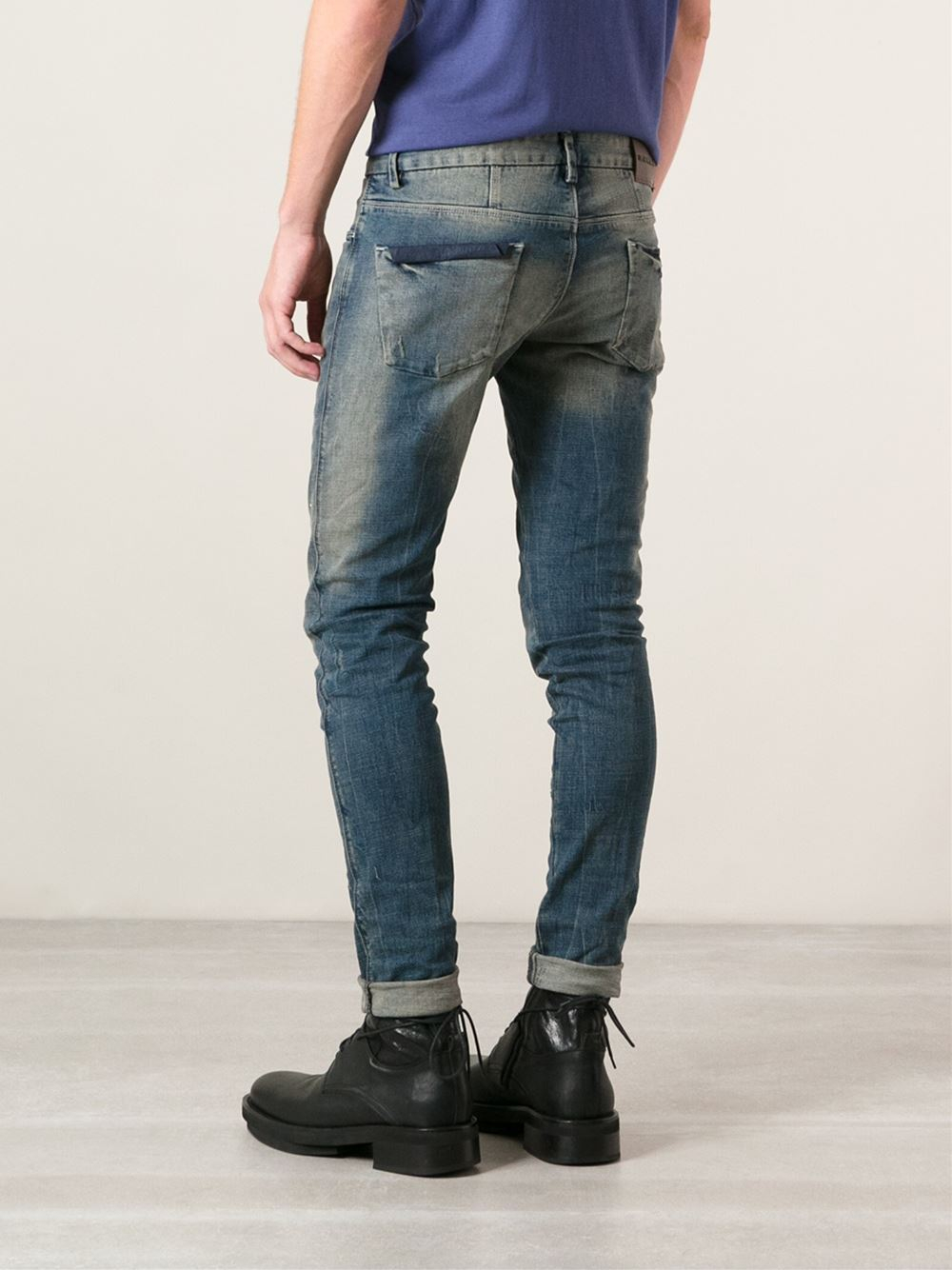 Lyst - Emporio Armani Skinny Jeans in Blue for Men