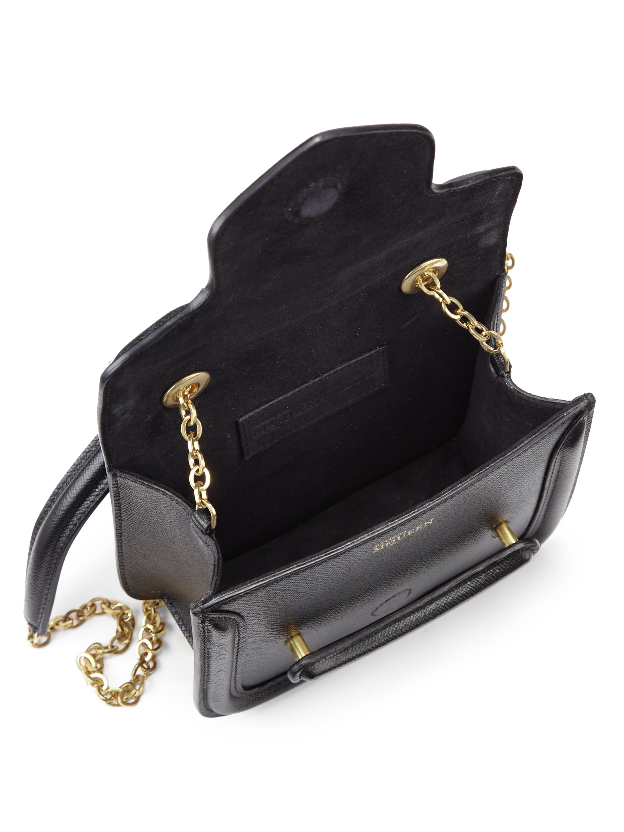 Alexander mcqueen Heroine Mini Saffiano Leather Chain Crossbody ...