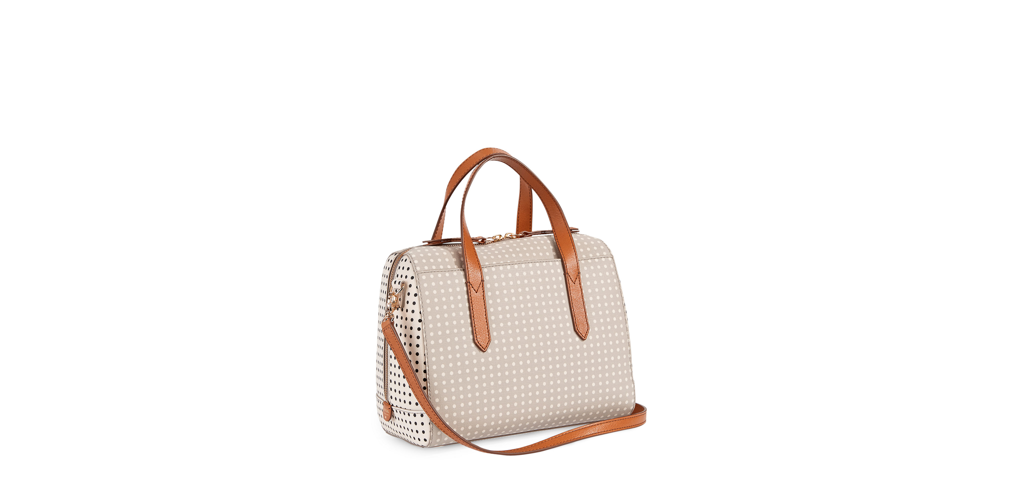 lyst fossil sydney polka dot satchel in white lyst fossil sydney polka dot satchel in white