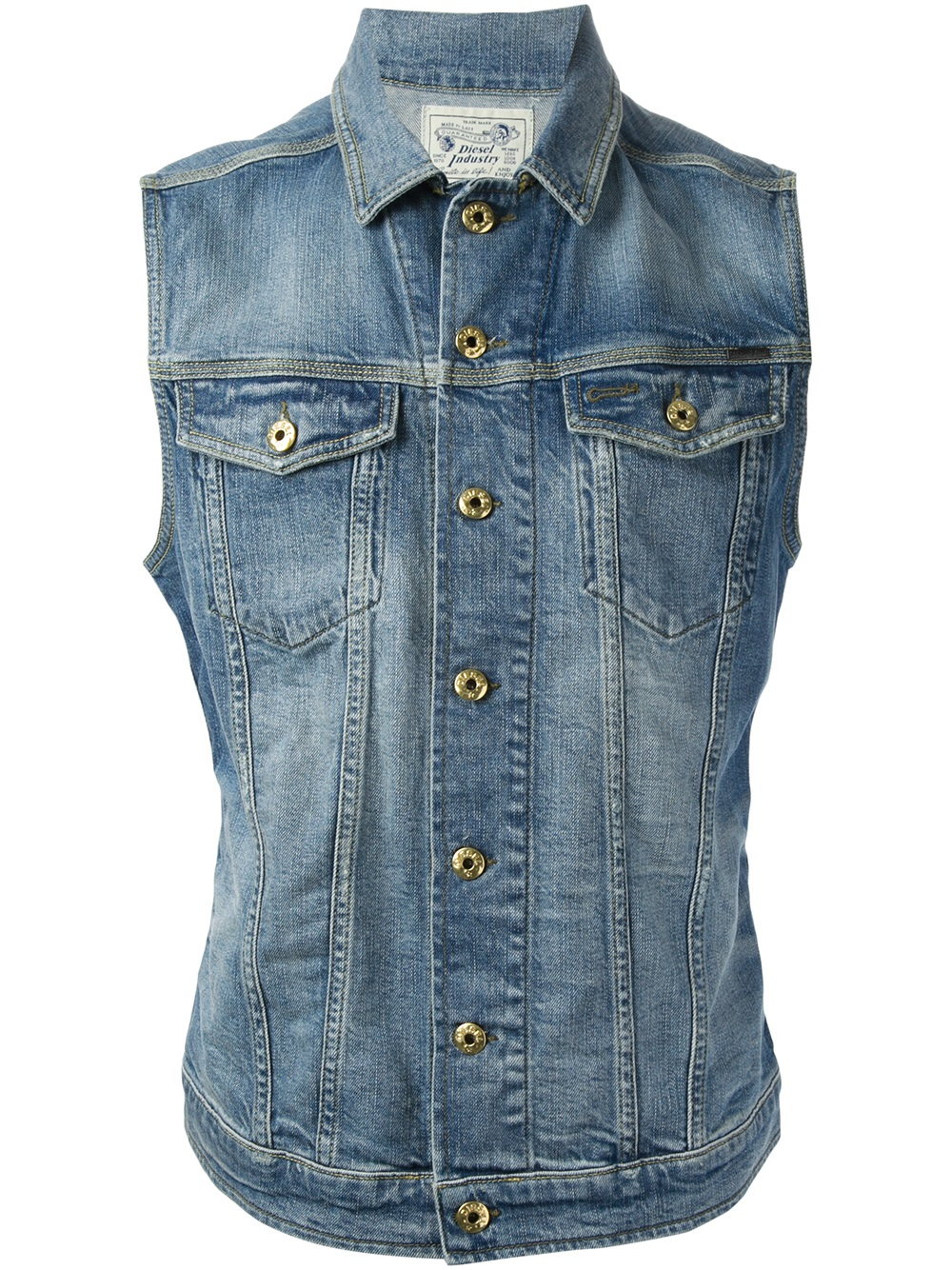 Lyst Diesel Sleeveless Denim Jacket in Blue for Men