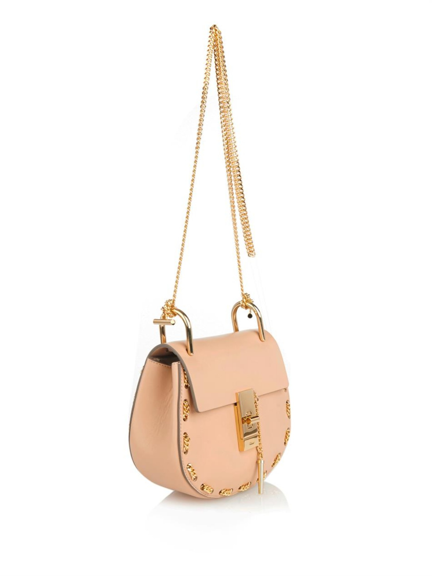 drew mini chain shoulder bag, red - chloe