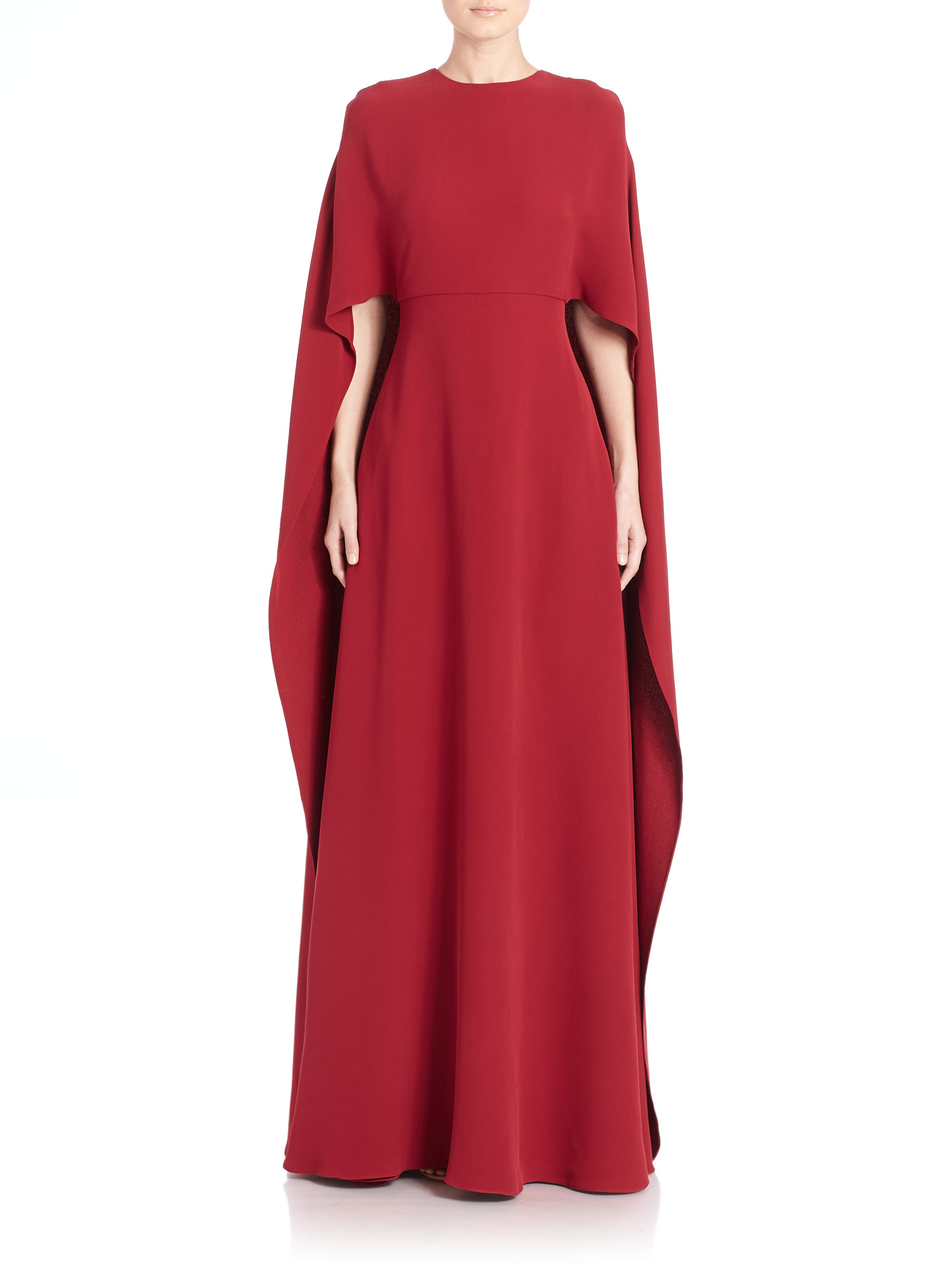 silk cape gown