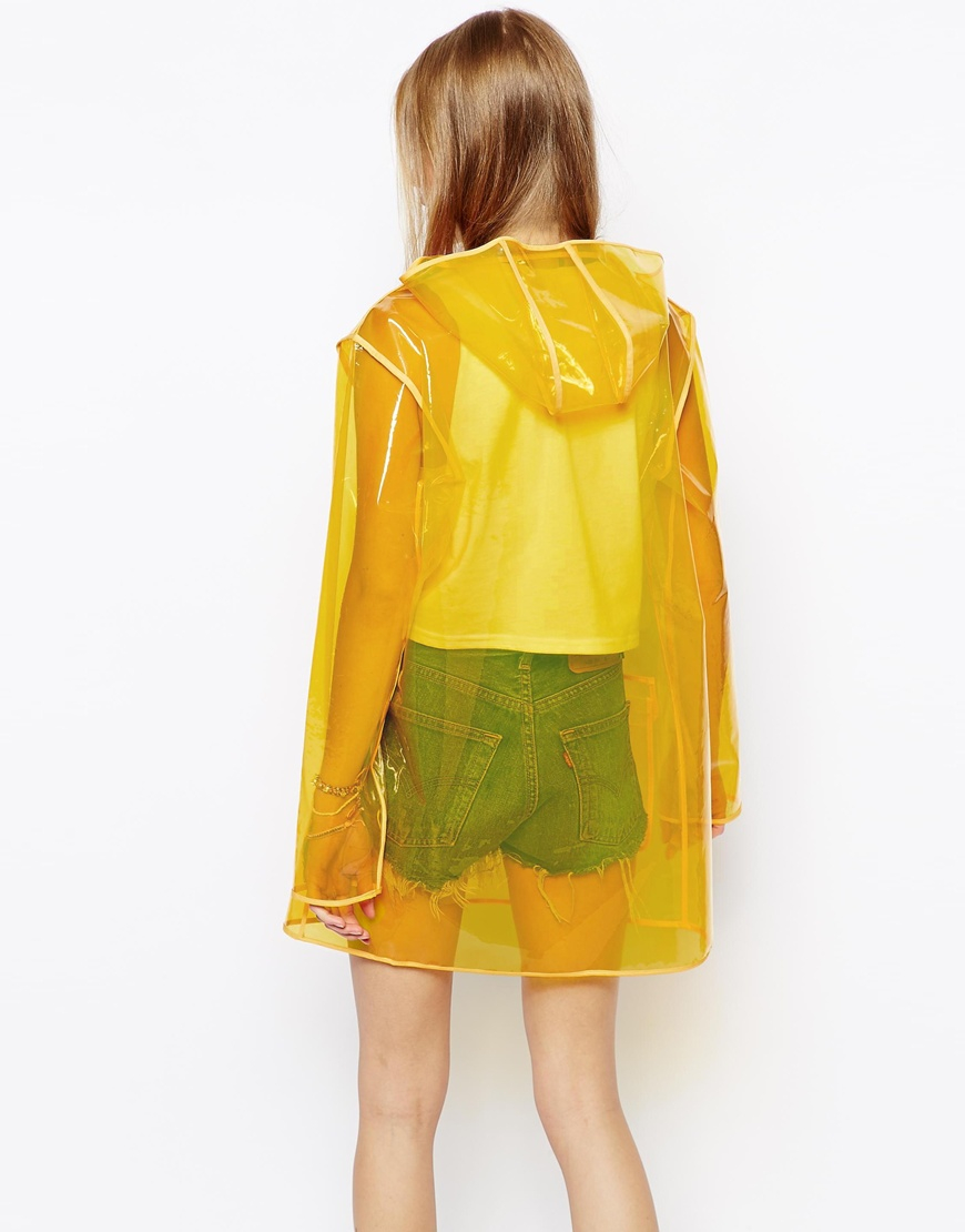 Lyst Asos Clear Rain Trench in Yellow